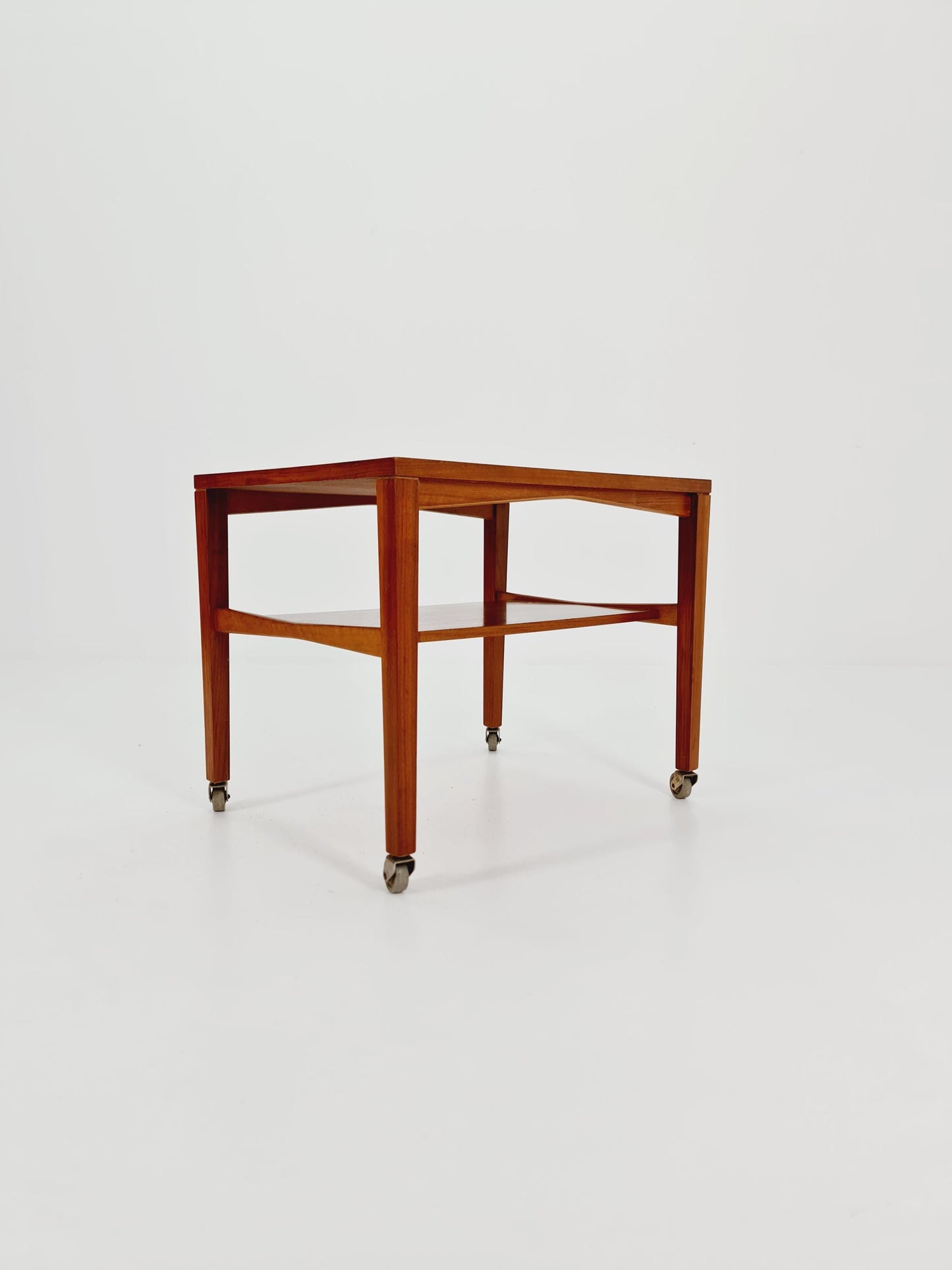 Vintage German mid century trolley bar cart in Walnut By Wilhelm Renz , 1960s