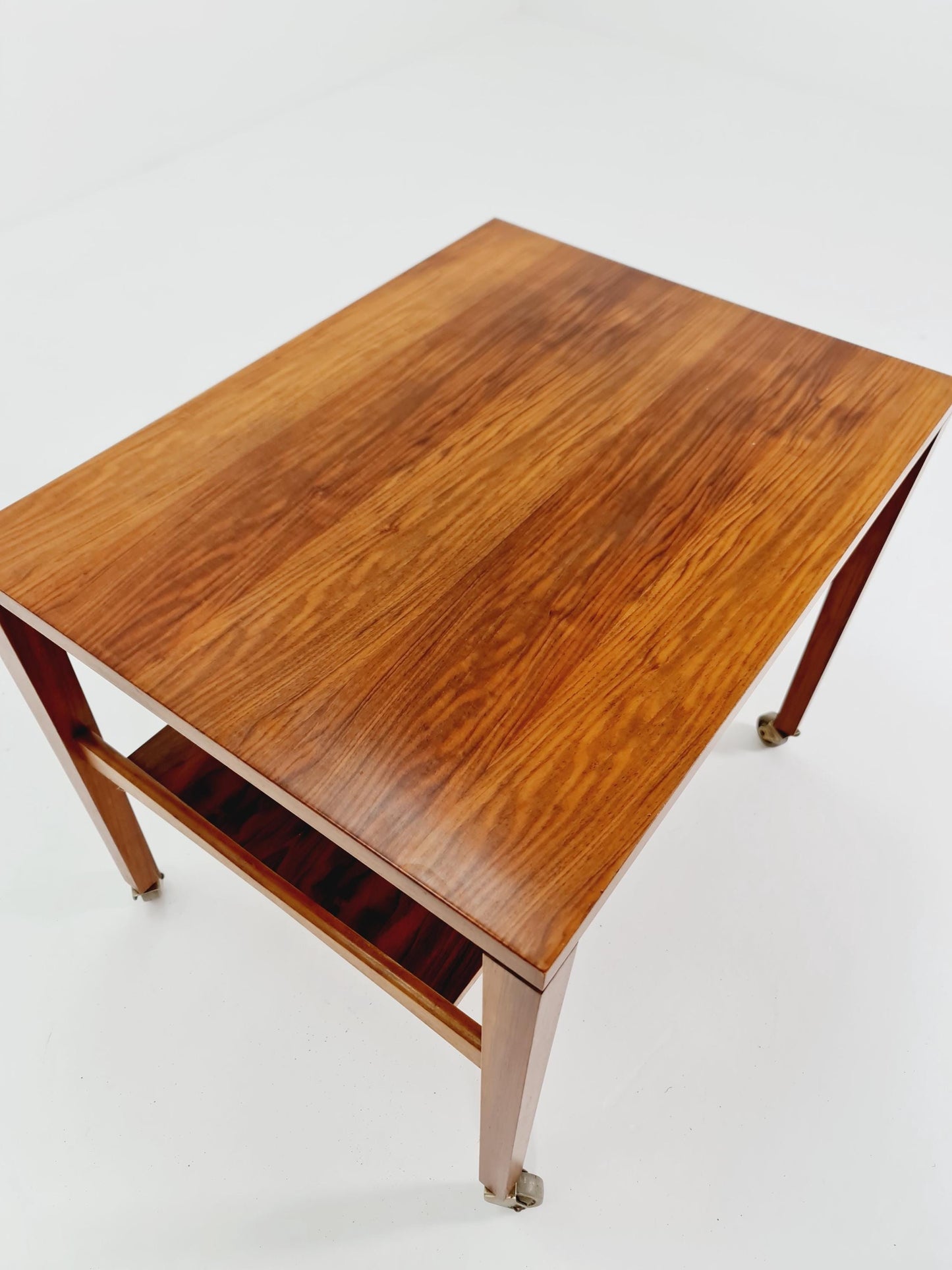 Vintage German mid century trolley bar cart in Walnut By Wilhelm Renz , 1960s