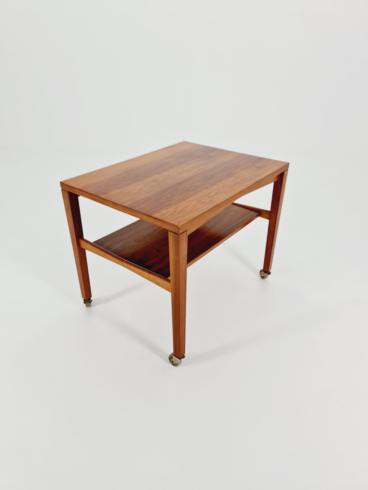 Vintage German mid century trolley bar cart in Walnut By Wilhelm Renz , 1960s