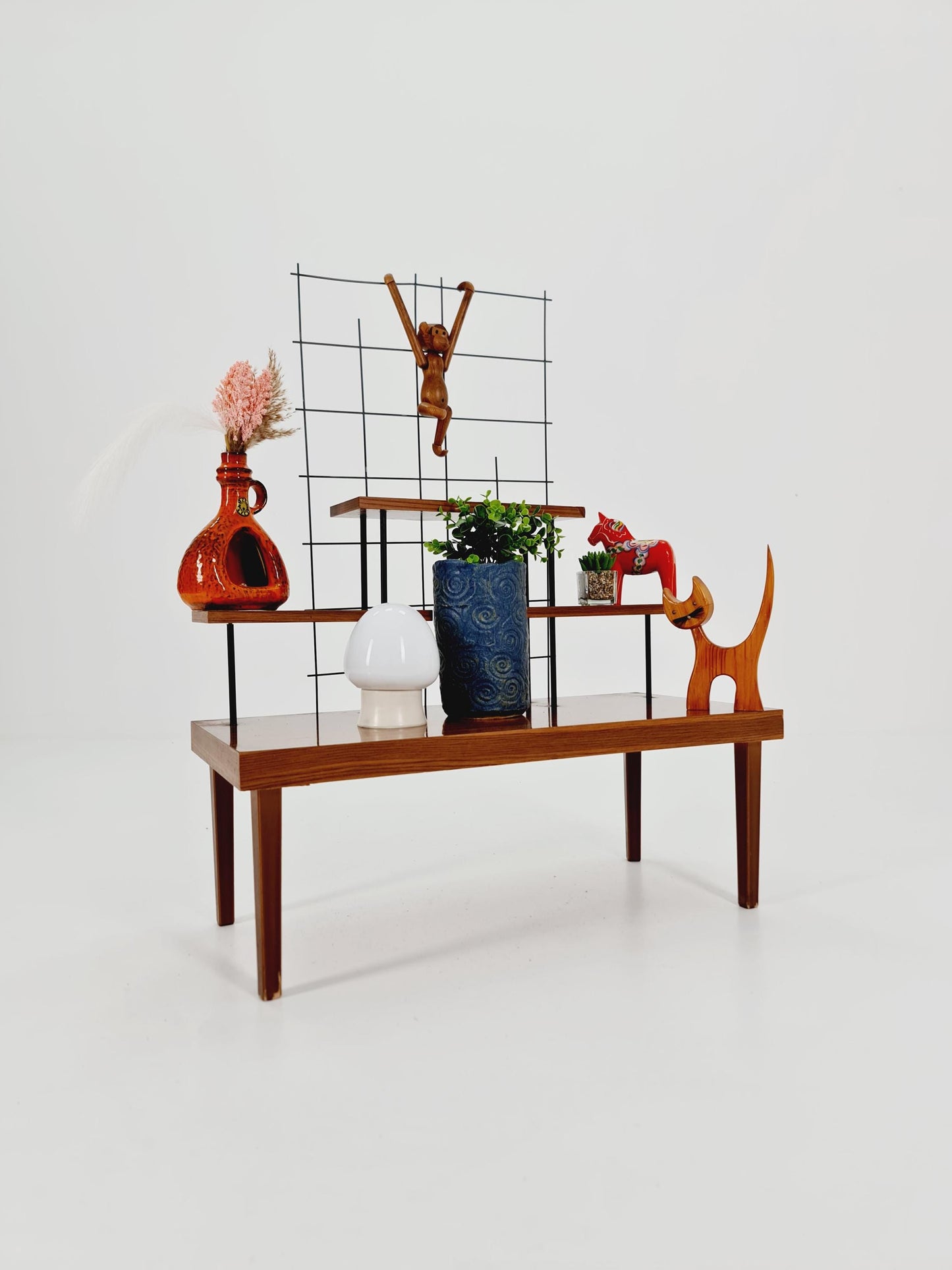 Big 1950s German Plant Stand, Vintage Mid-Century Minimalist Indoor Plant Stand Side Table Retro flower table