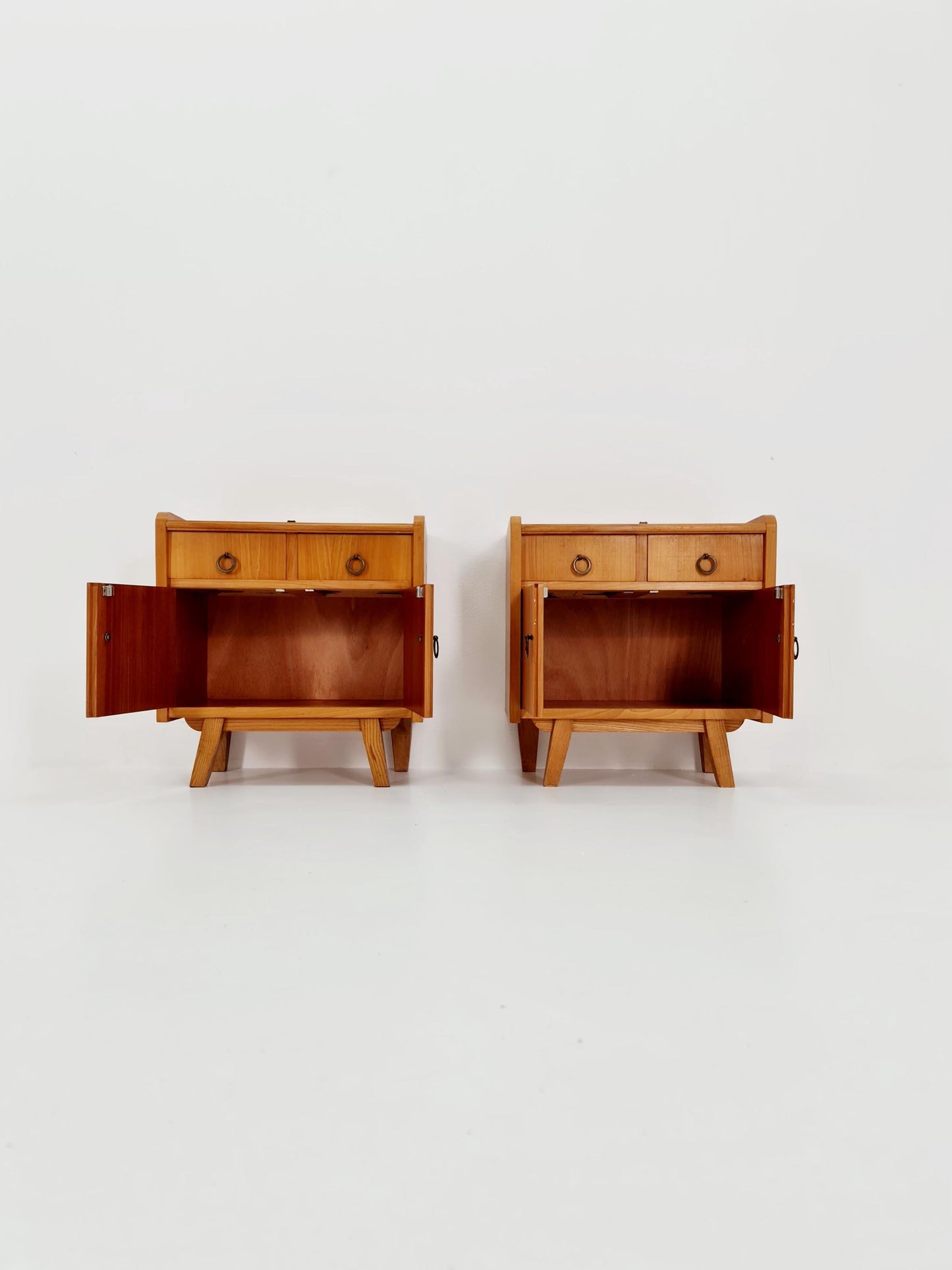 German Mid century Ash and Teak nightstands/ bedside tables BY WK Möbel , 1960s