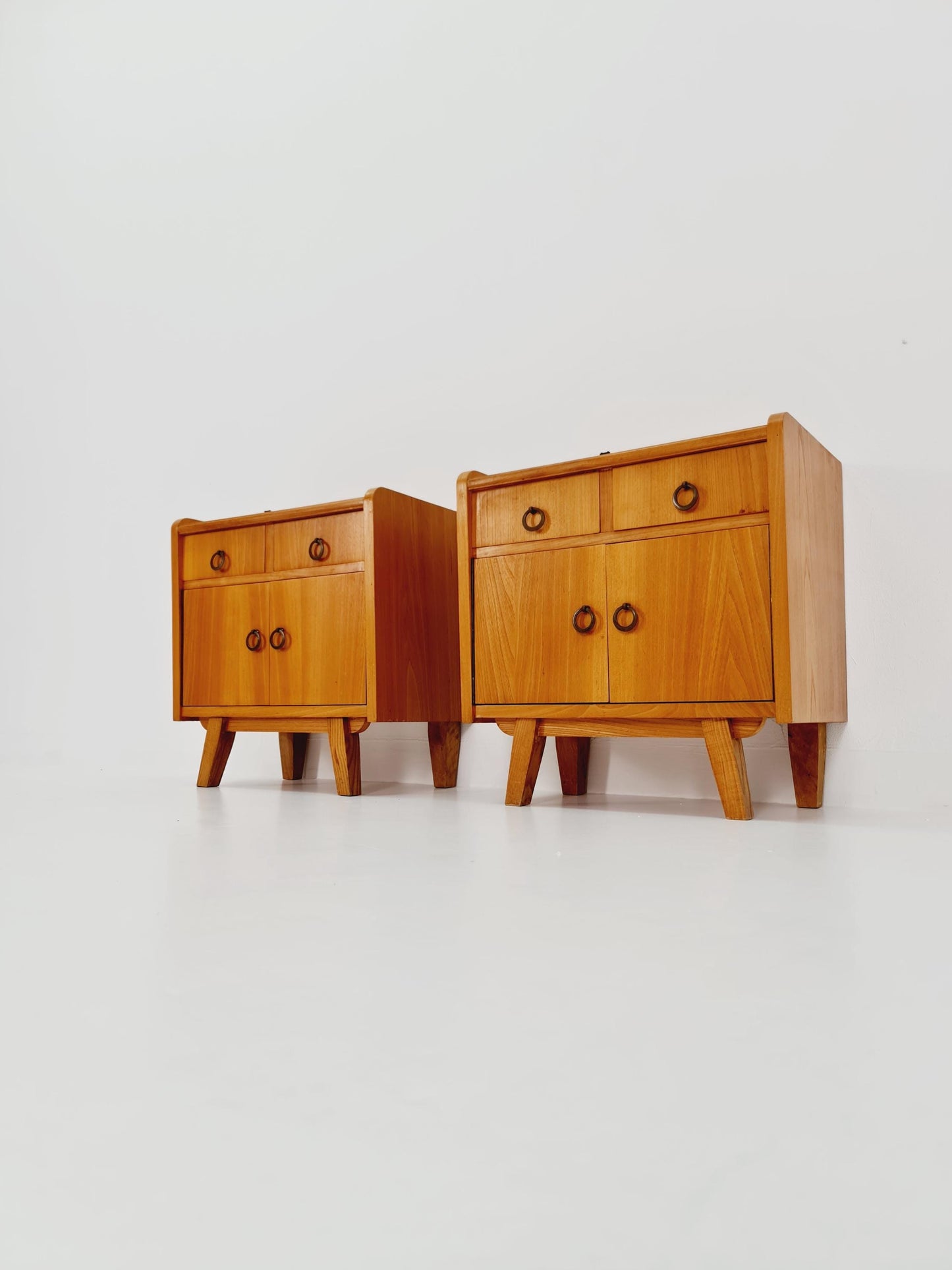 German Mid century Ash and Teak nightstands/ bedside tables BY WK Möbel , 1960s