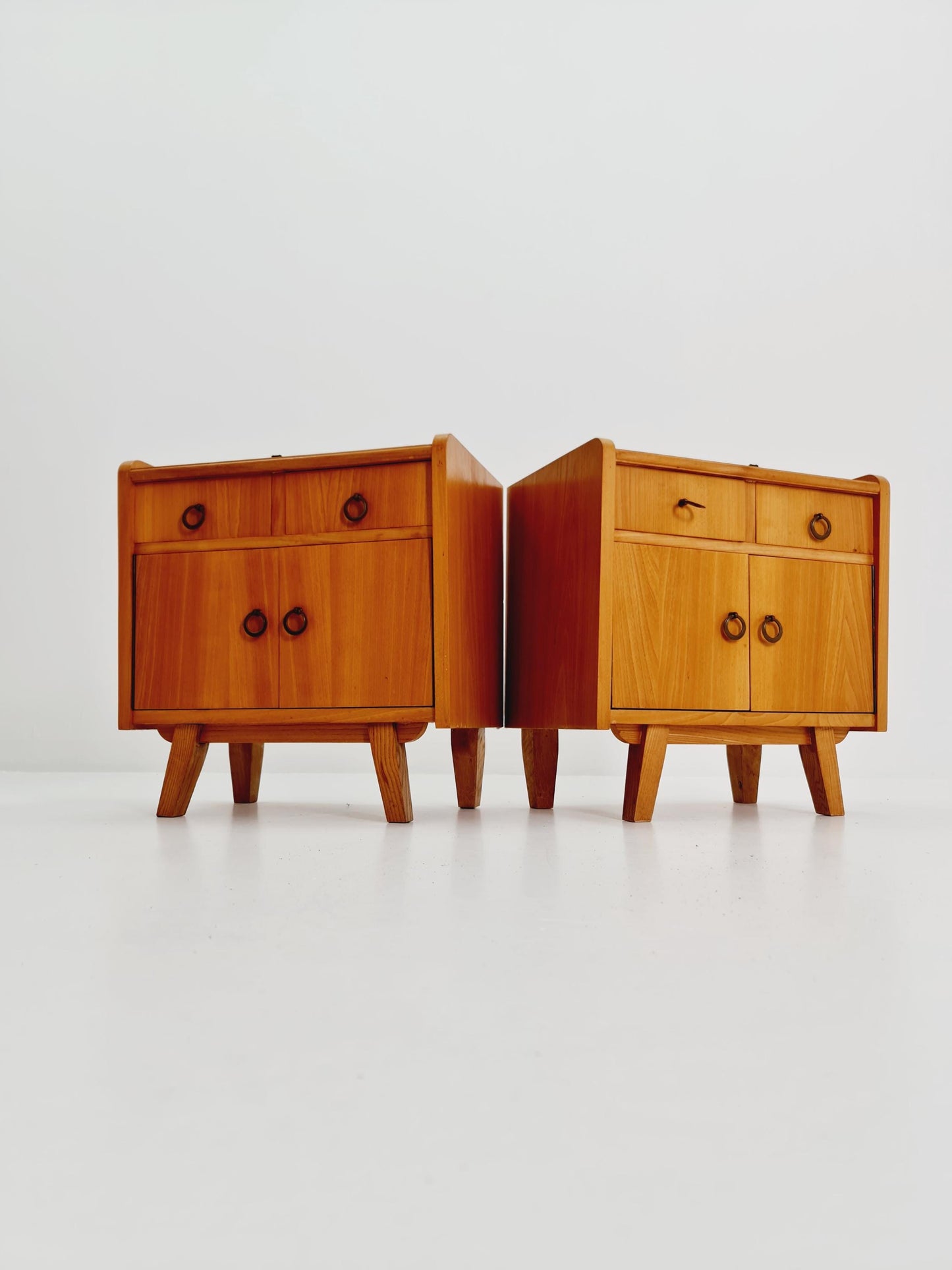 German Mid century Ash and Teak nightstands/ bedside tables BY WK Möbel , 1960s