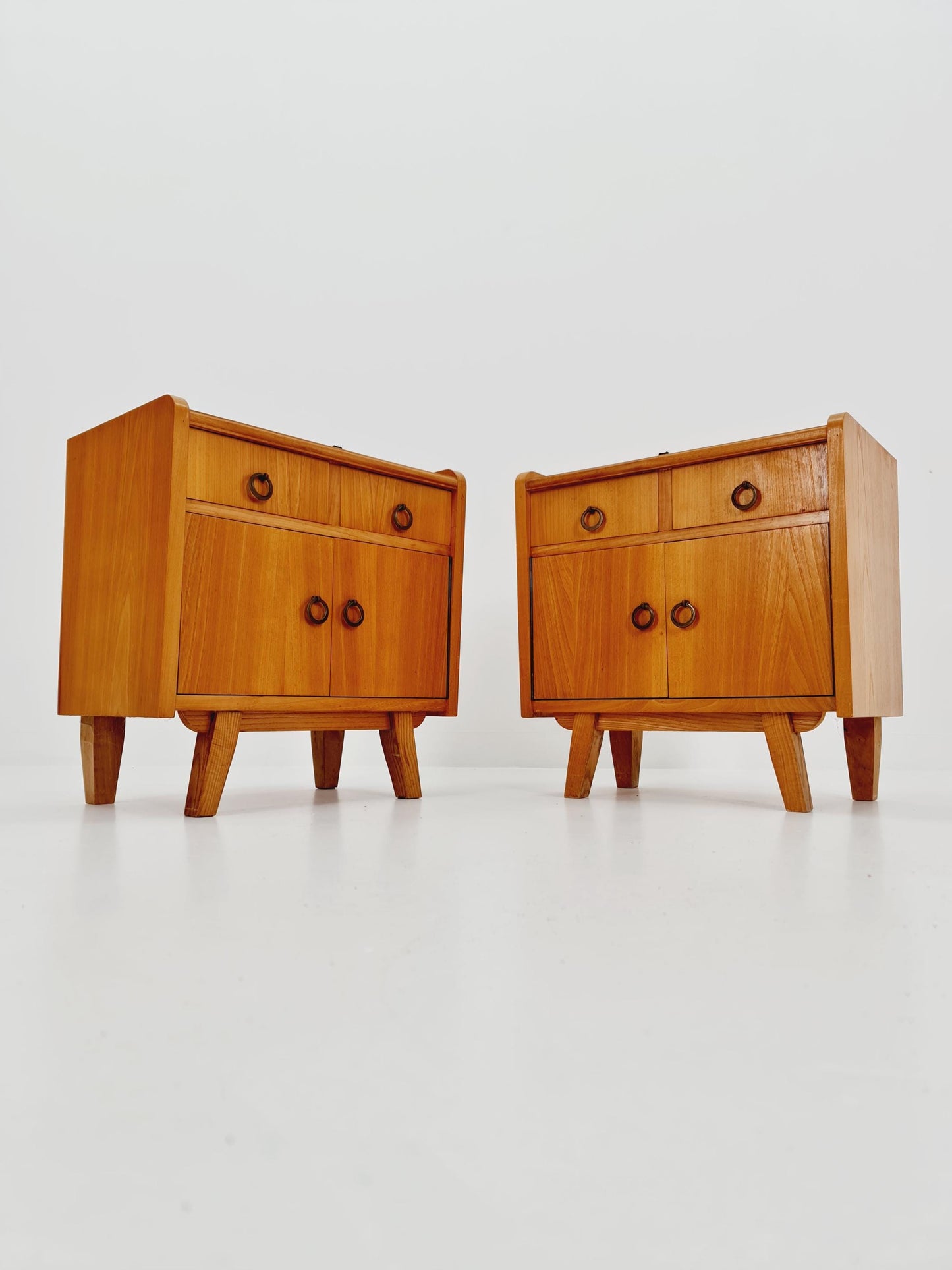 German Mid century Ash and Teak nightstands/ bedside tables BY WK Möbel , 1960s
