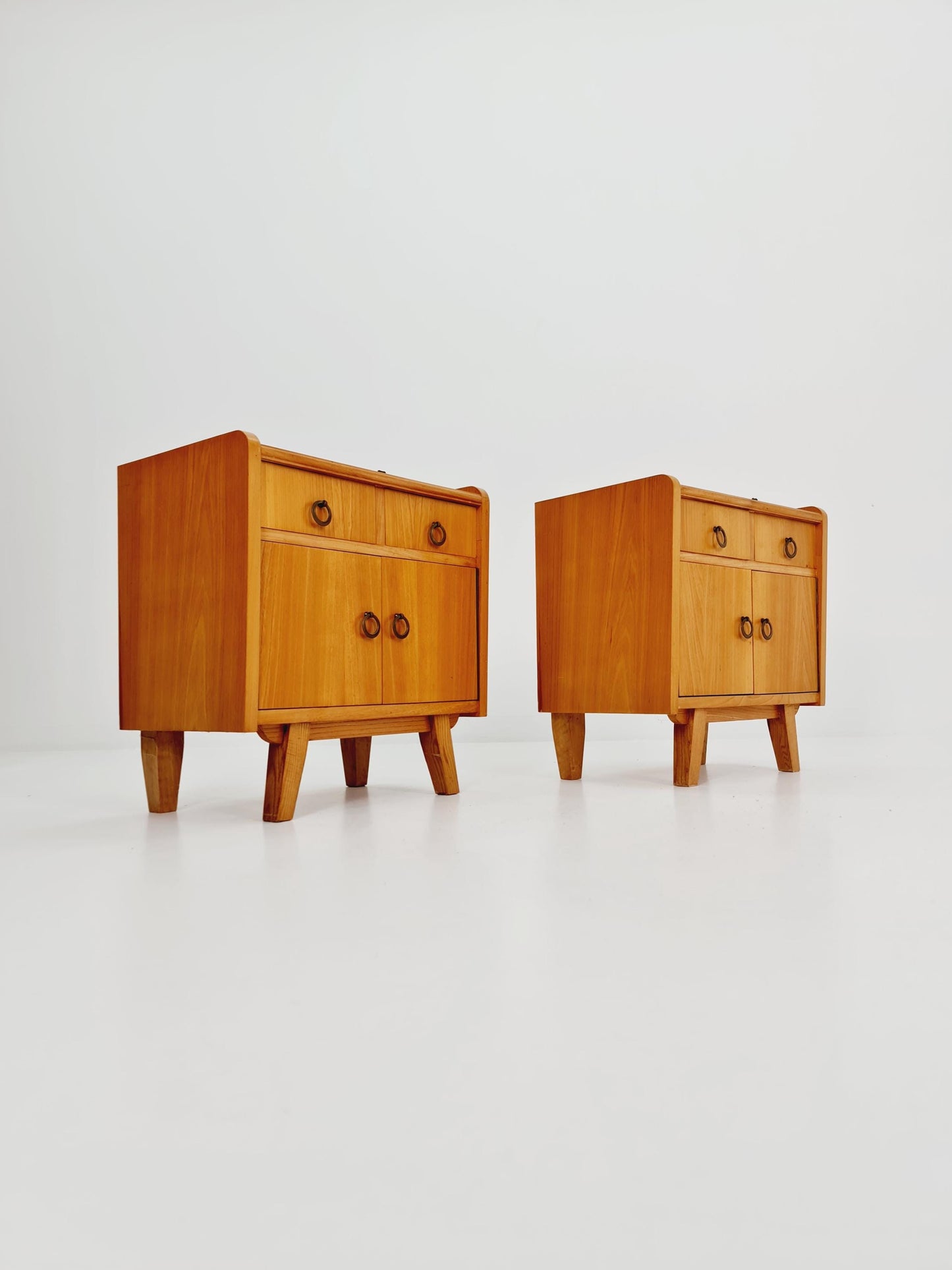 German Mid century Ash and Teak nightstands/ bedside tables BY WK Möbel , 1960s