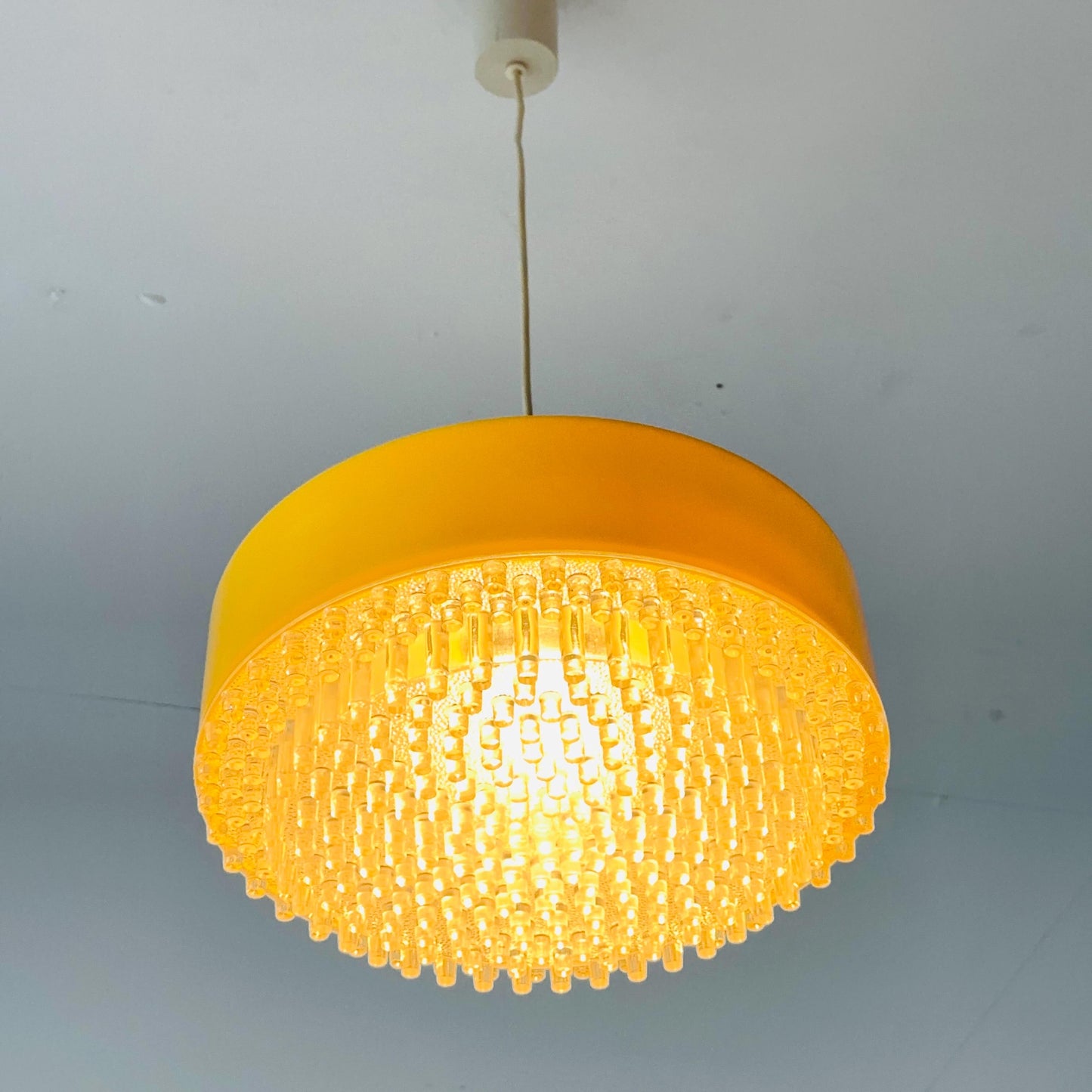 Space Age yellow pendant lamp 1980s