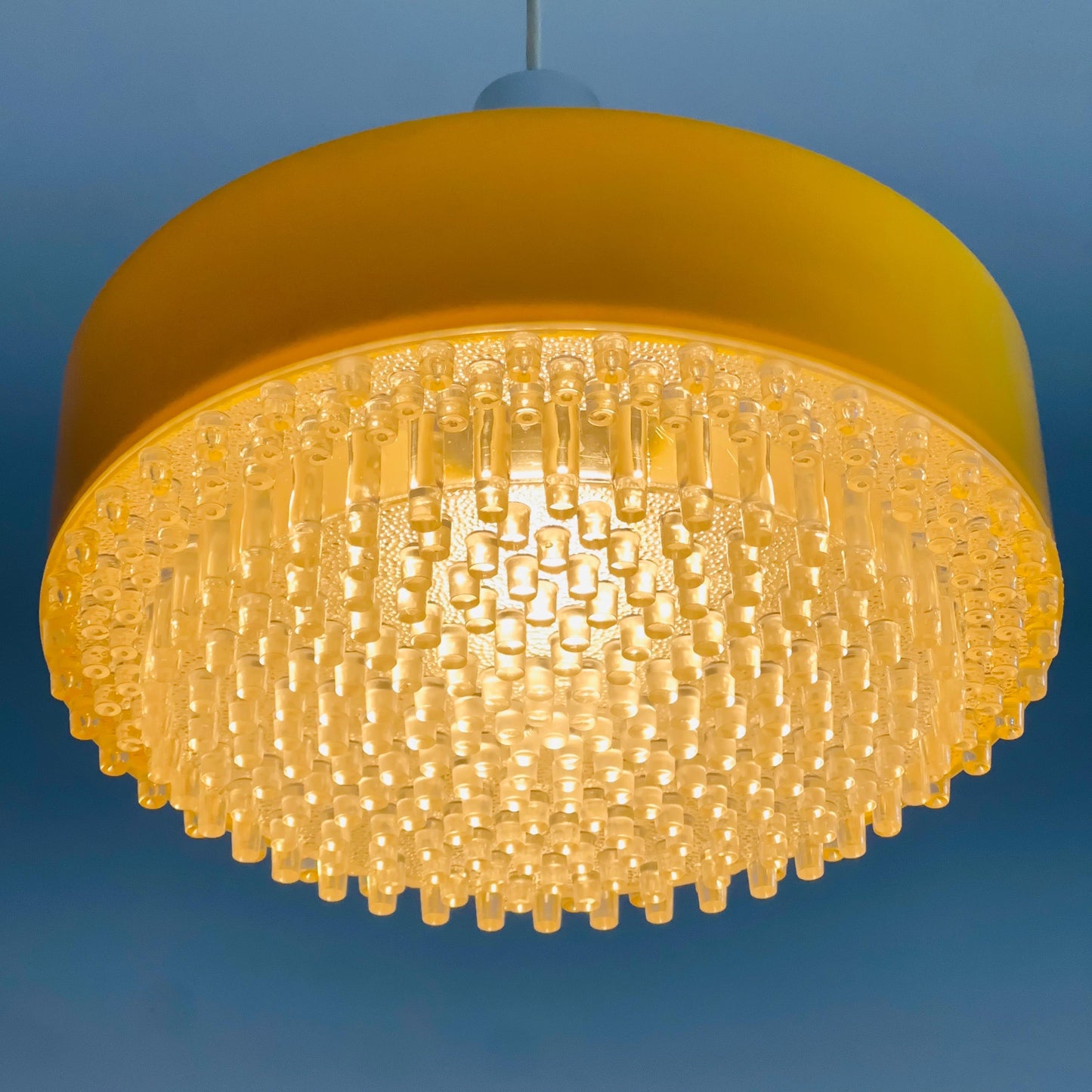 Space Age yellow pendant lamp 1980s