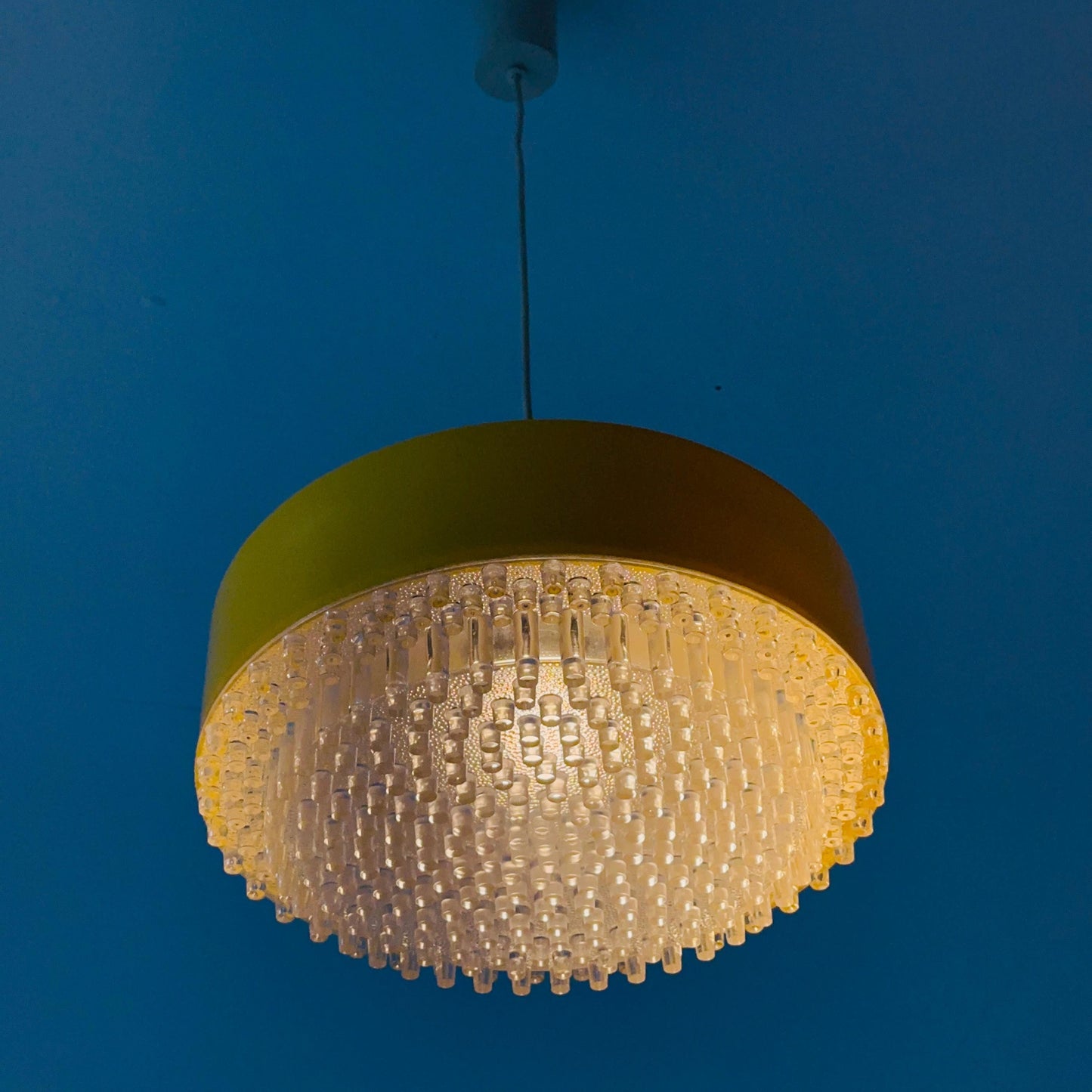 Space Age yellow pendant lamp 1980s
