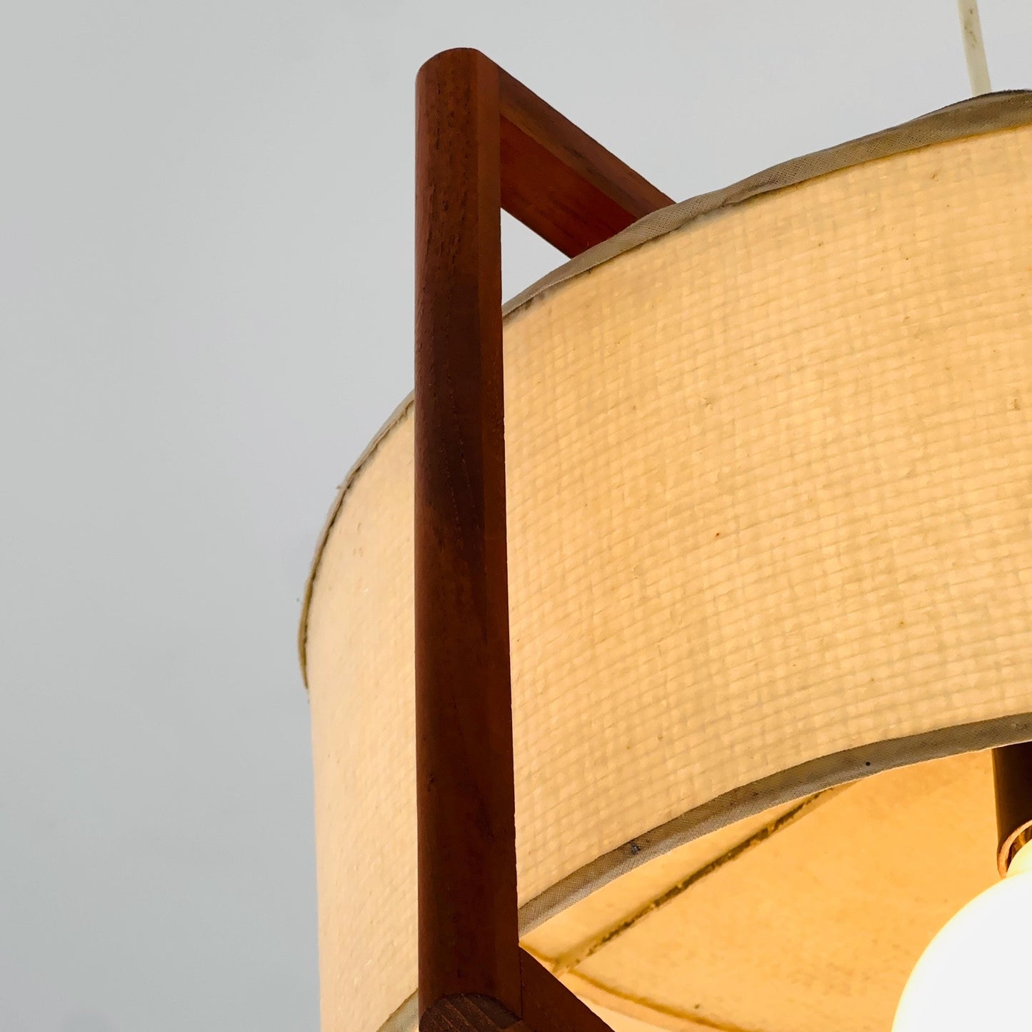 Mid-Century Danish Pendant Lamp, Teak & Rice Paper Light,1960s Denmark