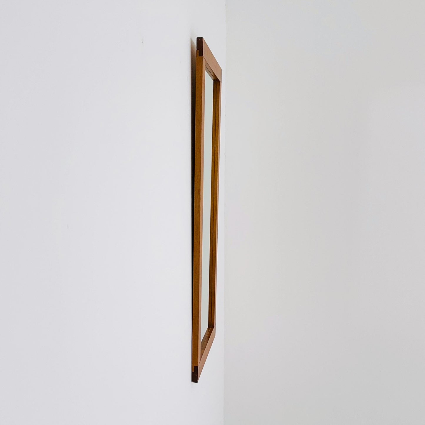 Big Teak Swedish mid-century Modern wall-mounted mirror , 1960s