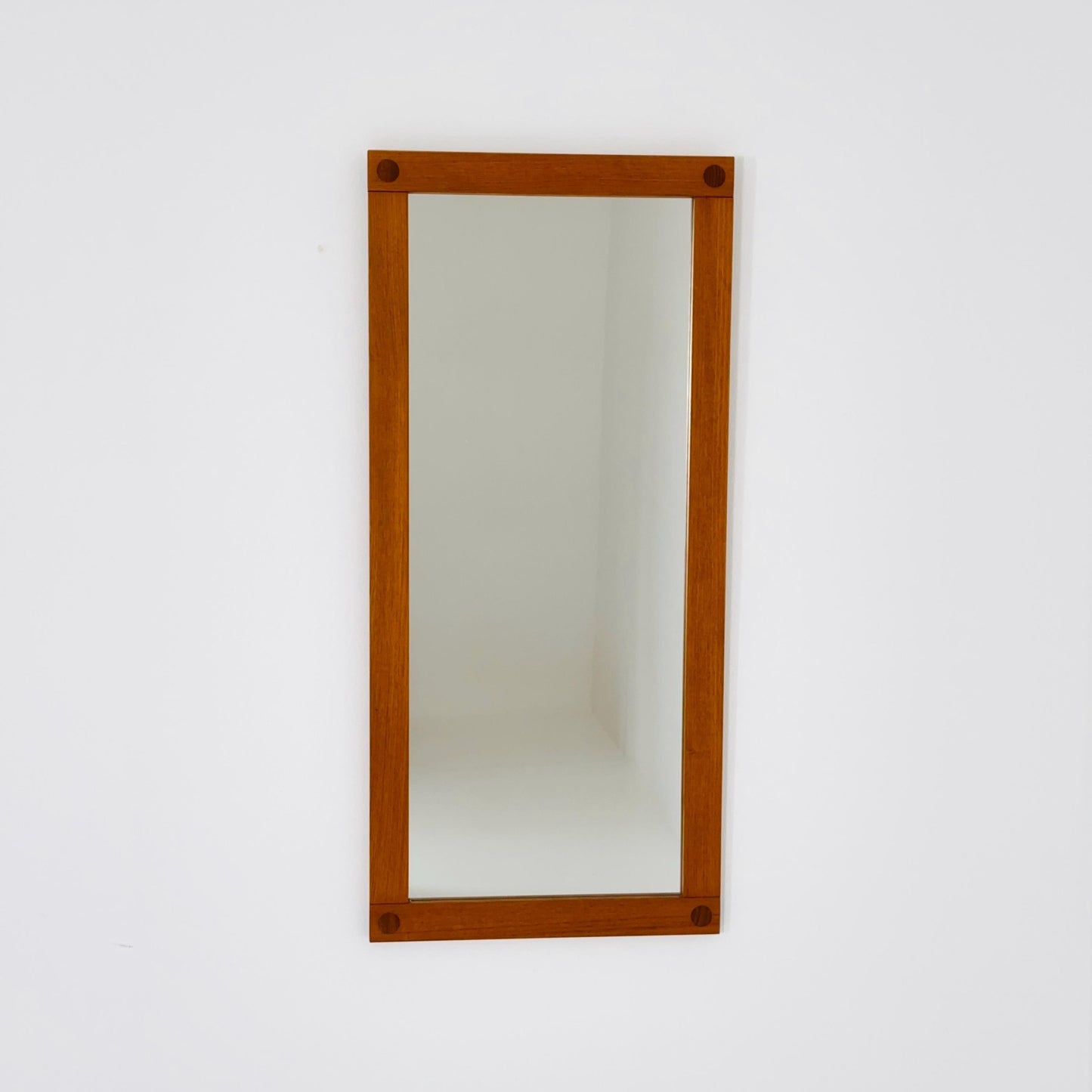 Big Teak Swedish mid-century Modern wall-mounted mirror , 1960s
