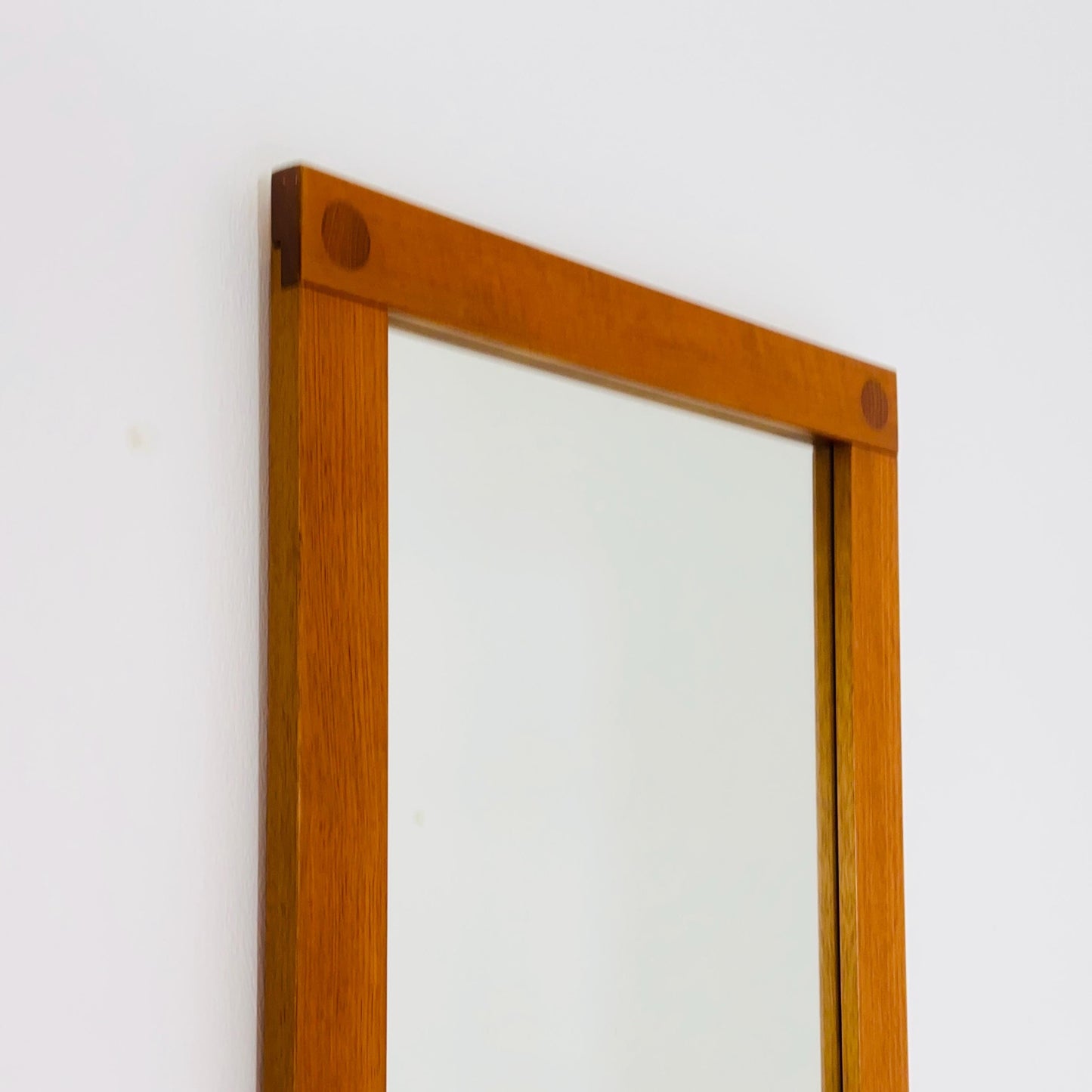 Big Teak Swedish mid-century Modern wall-mounted mirror , 1960s