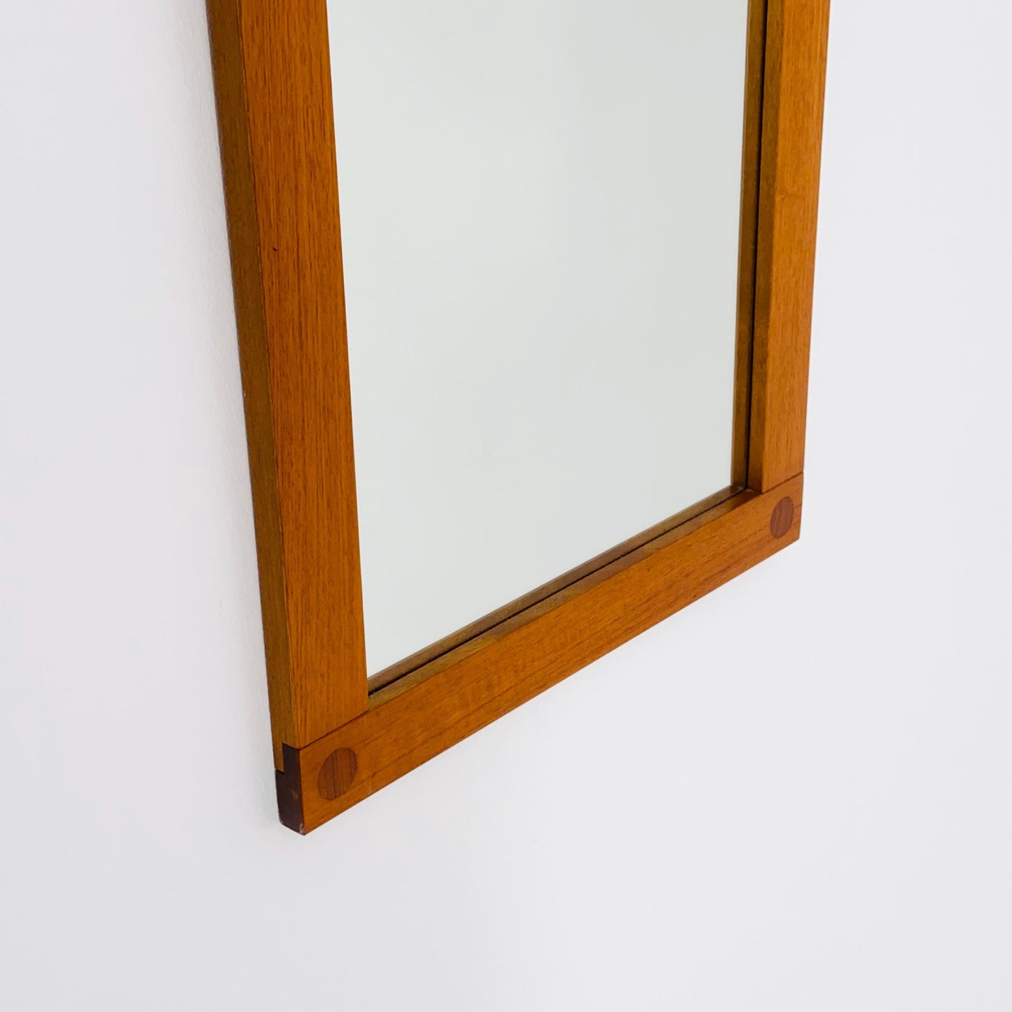 Big Teak Swedish mid-century Modern wall-mounted mirror , 1960s