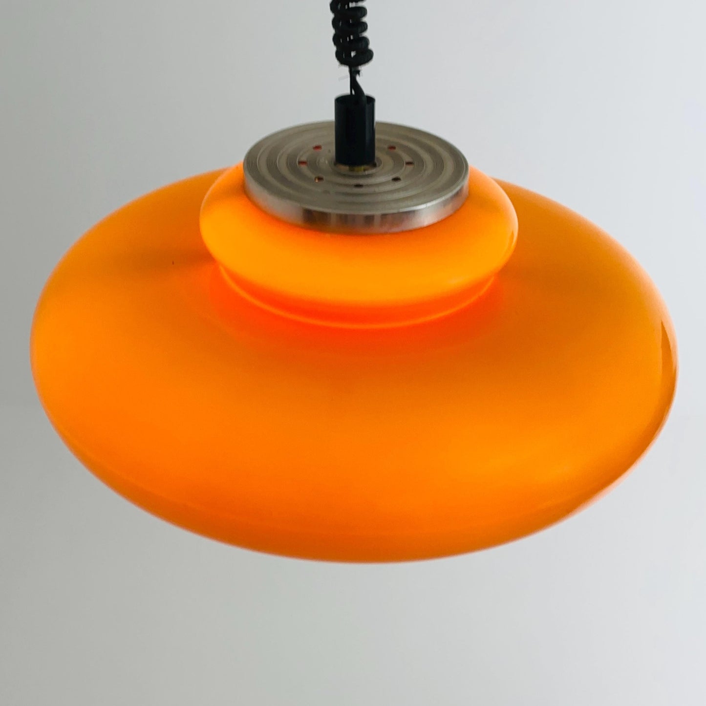 Mid-Century Space Age Adjustable orange Pendant Lamp | Germany 1970s
