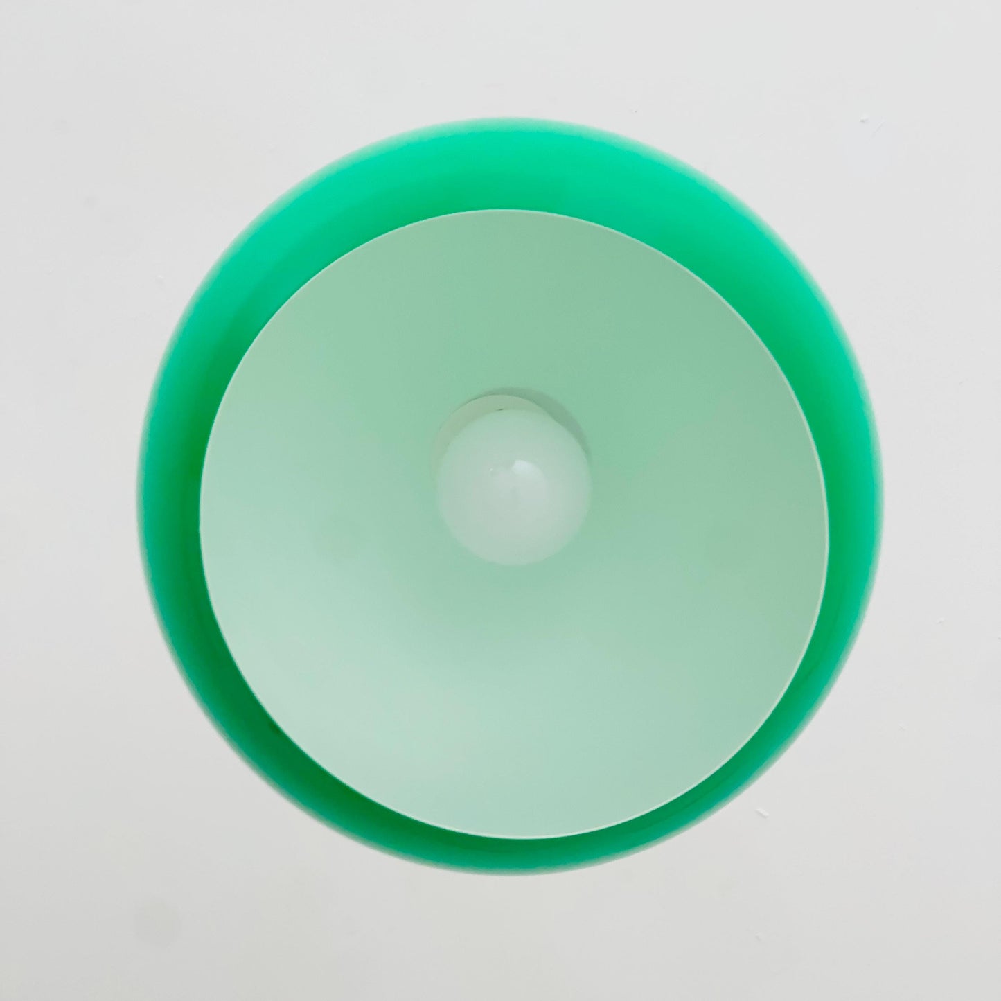 Mid century Pendant Green Harvey space age lamp by Guzzini for meblo , 1970s Italy