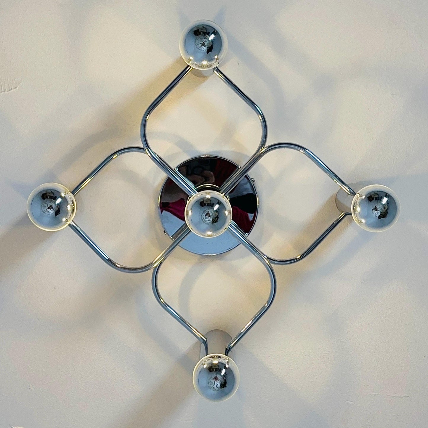Mid century Space Age Ceiling or Wall Lamp by Gaetano Sciolari for Leola, 1970s, Germany