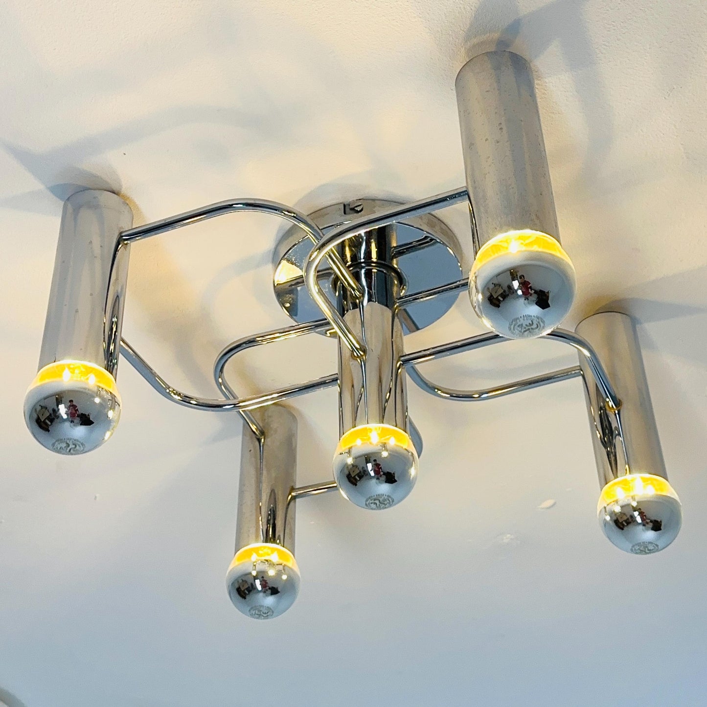 Mid century Space Age Ceiling or Wall Lamp by Gaetano Sciolari for Leola, 1970s, Germany