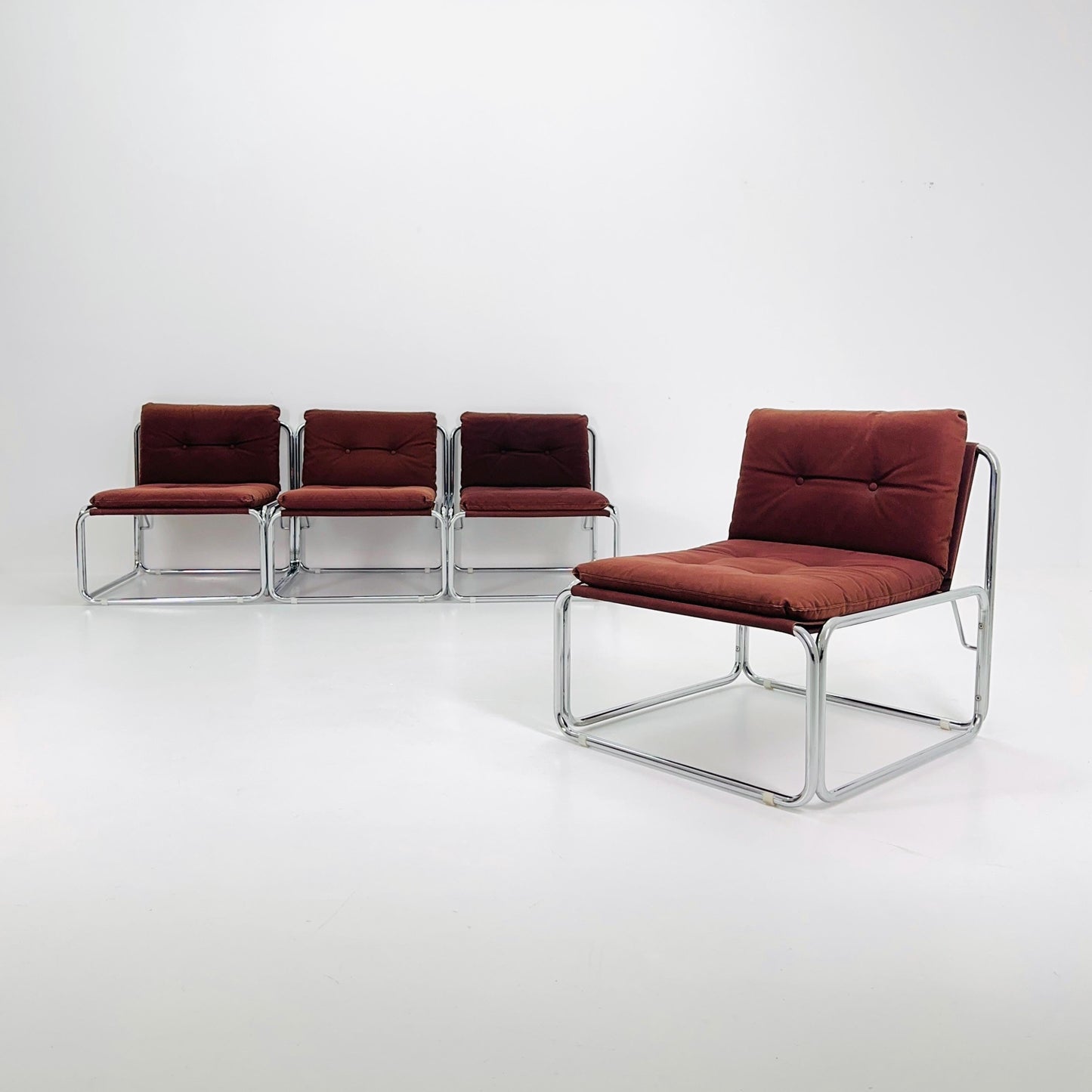 Set of 4 Mid century Wim Ypma Lounge Chairs for Riemersma, 1960s Netherlands