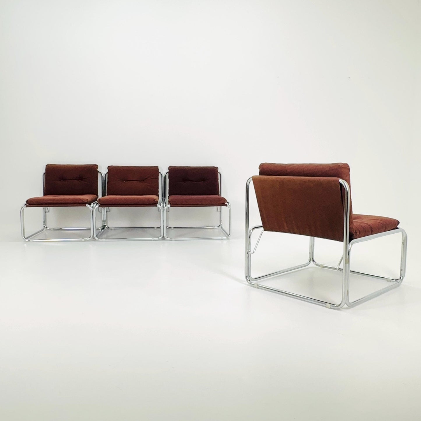 Set of 4 Mid century Wim Ypma Lounge Chairs for Riemersma, 1960s Netherlands