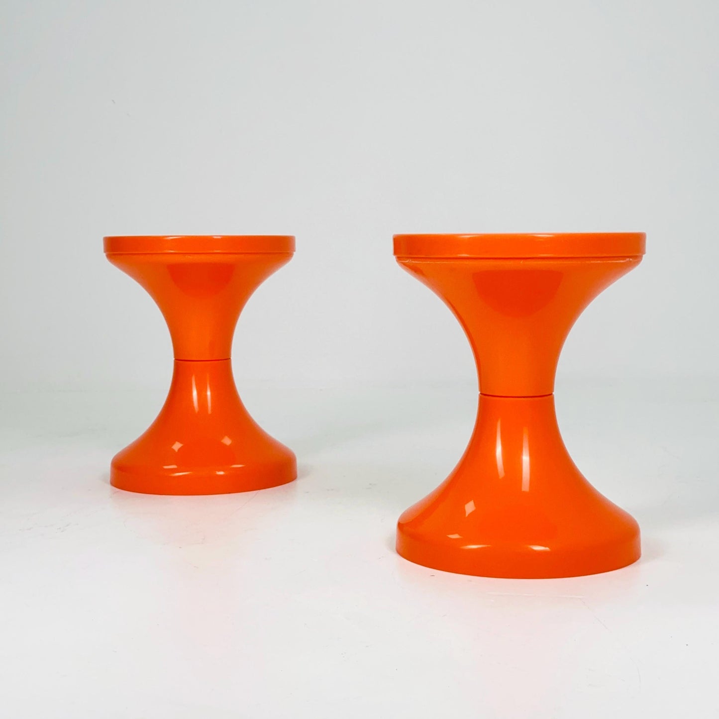 Set of 2 Space age Round German Tuilp stools plastic by Isopelka, 1970s