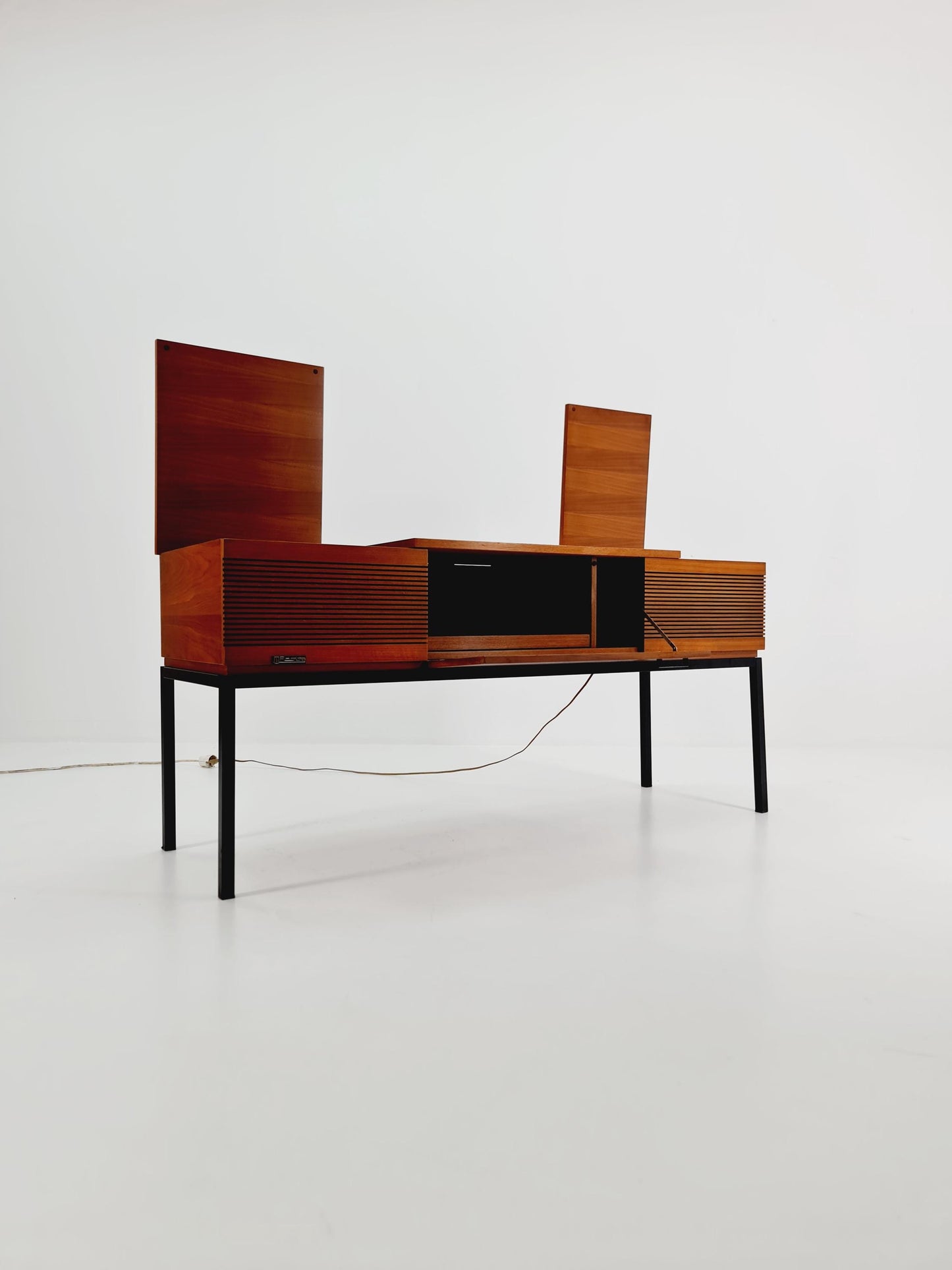Mid Century Modern scandinavian teak sidboard record player By PHililps , radio bY Rosita