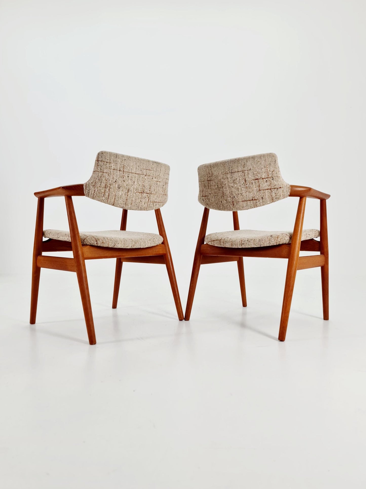 1 of 2 Mid century Danish Teak and Leather arm chair by Svend Age Eriksen for Glostrup from the 60s