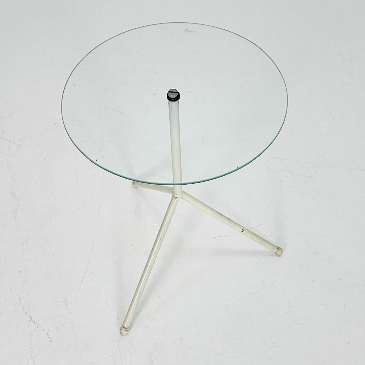 Mid-Century round Tripod Glass Side Table – 1980s Germany
