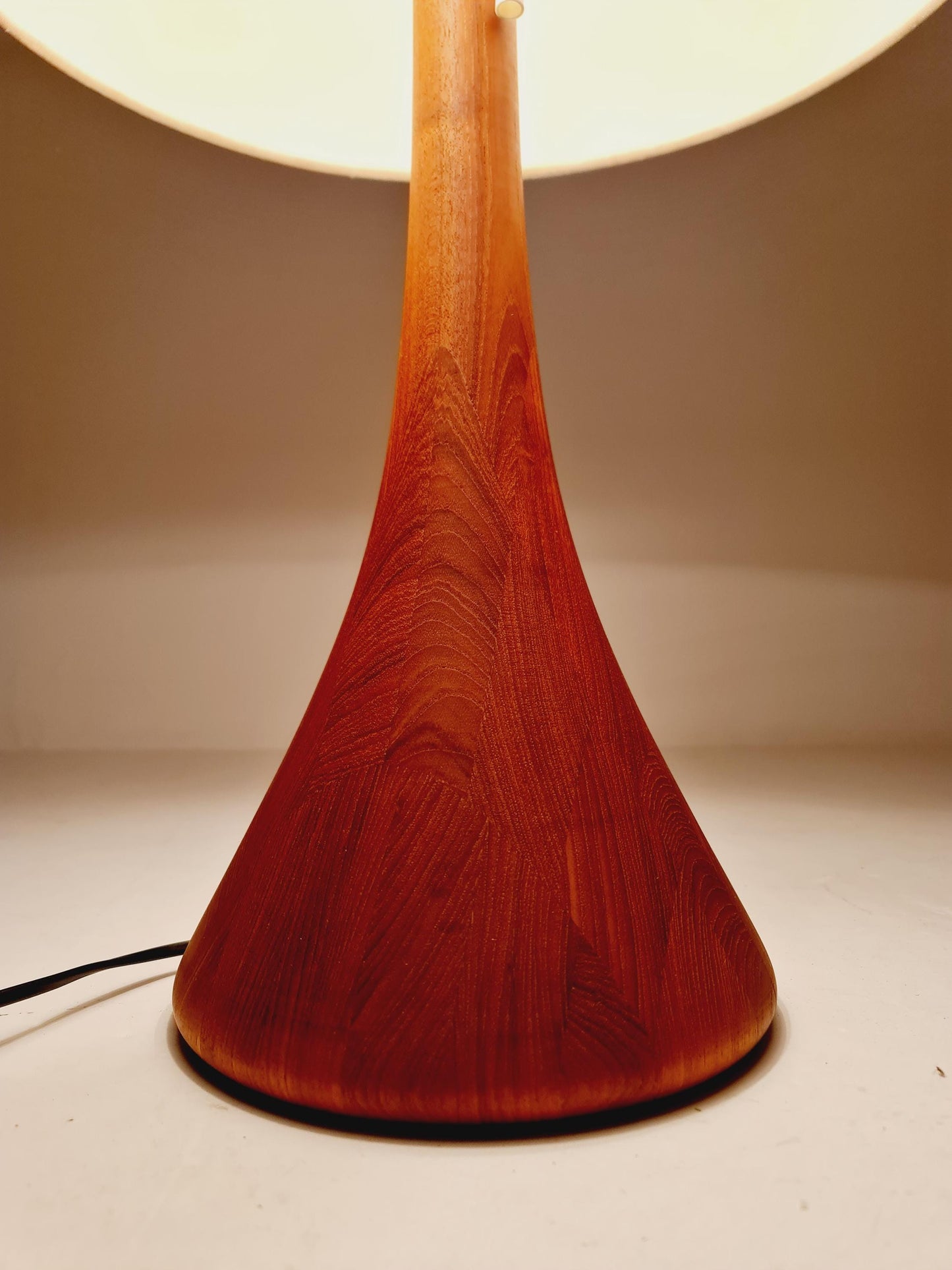 Mid century solid teak table lamp by Domus , 1960s