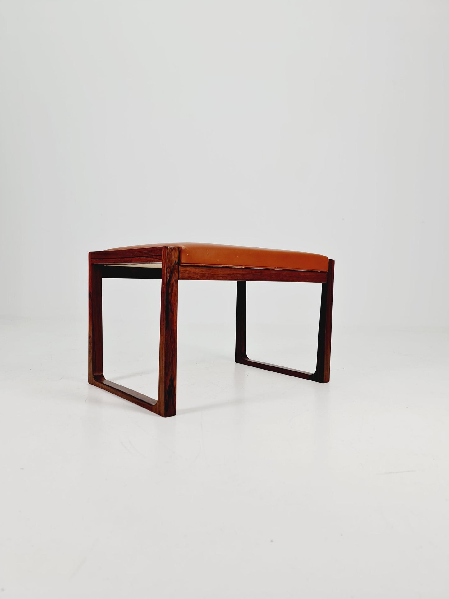 Vintage Danish Rose wood dining stool ottoman , 1960s