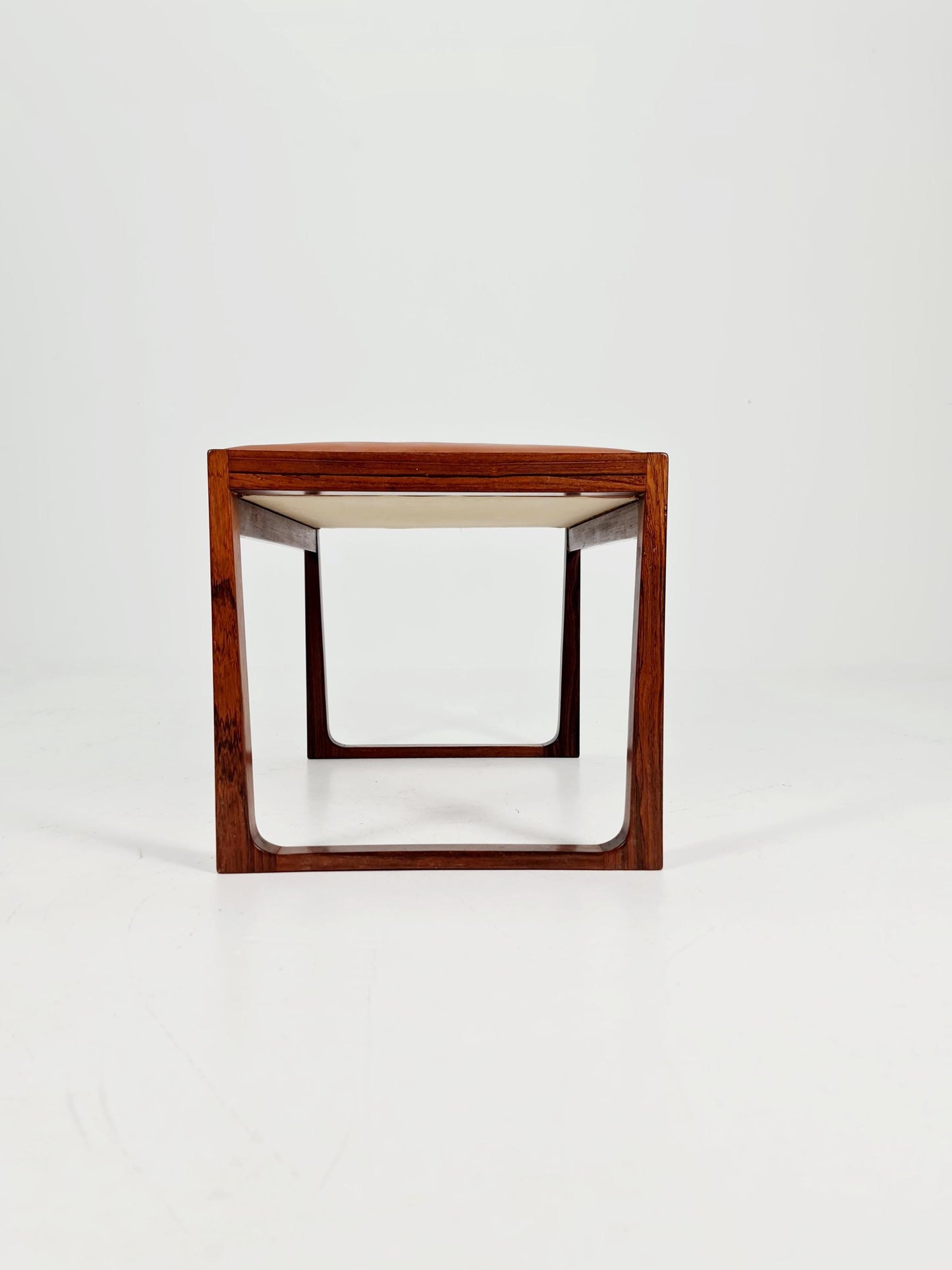 Vintage Danish Rose wood dining stool ottoman , 1960s