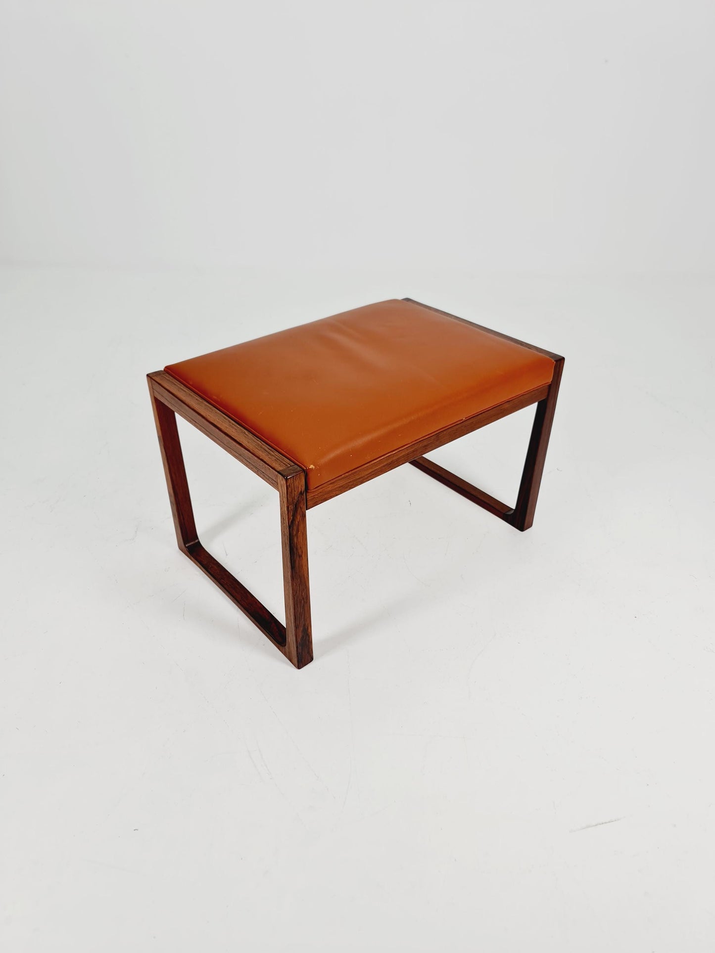 Vintage Danish Rose wood dining stool ottoman , 1960s