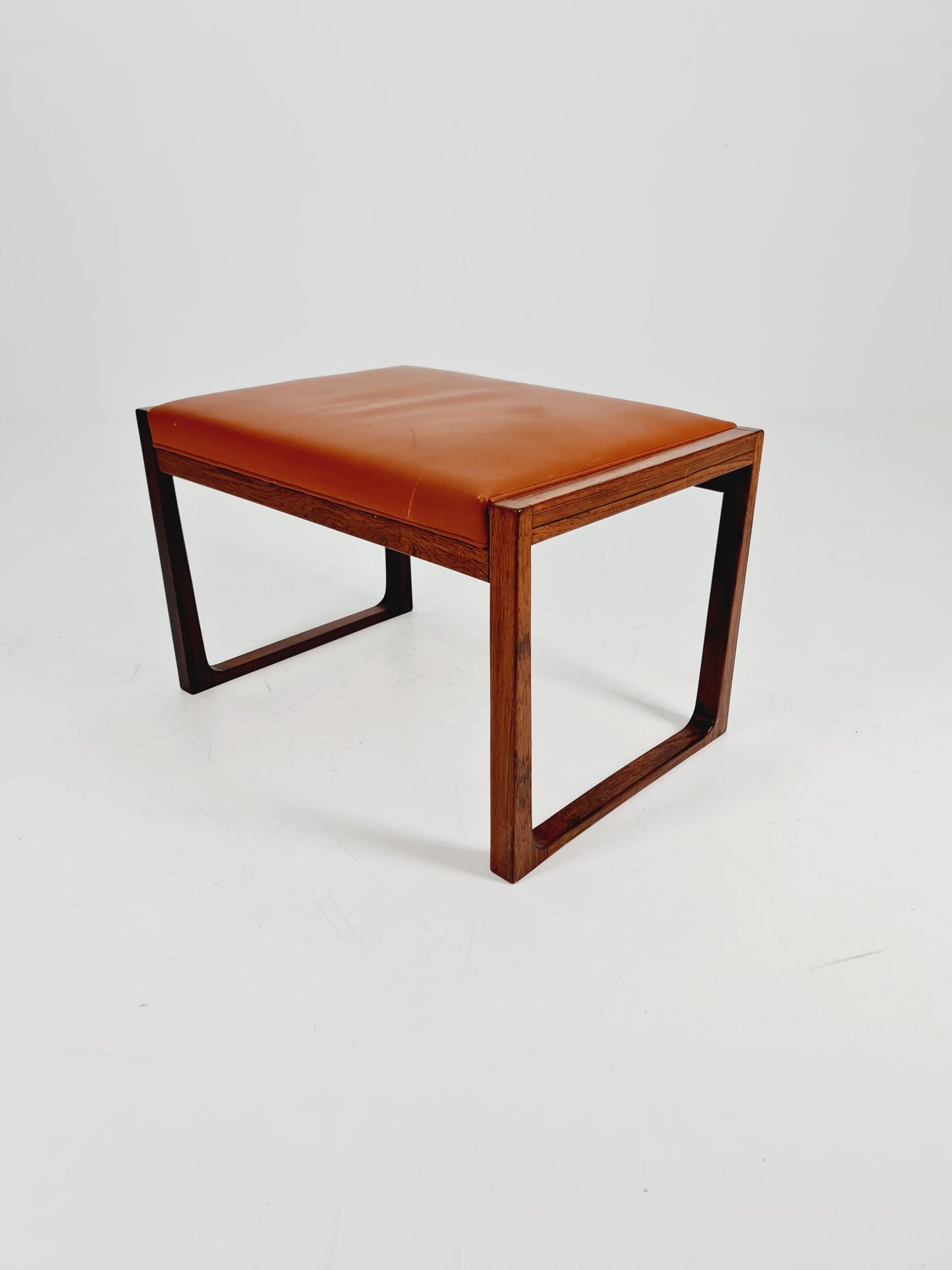 Vintage Danish Rose wood dining stool ottoman , 1960s