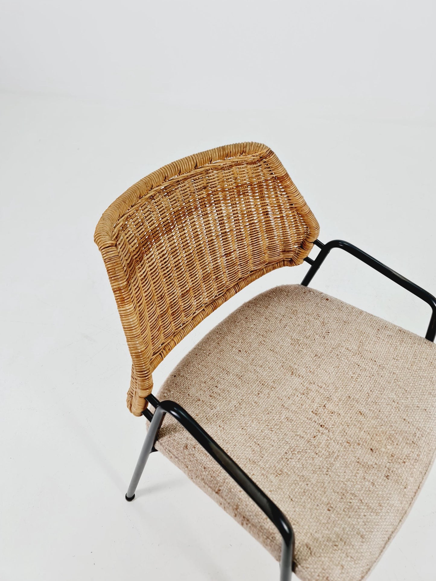 Mid-Century Rattan Basket ArmChair 1970s,