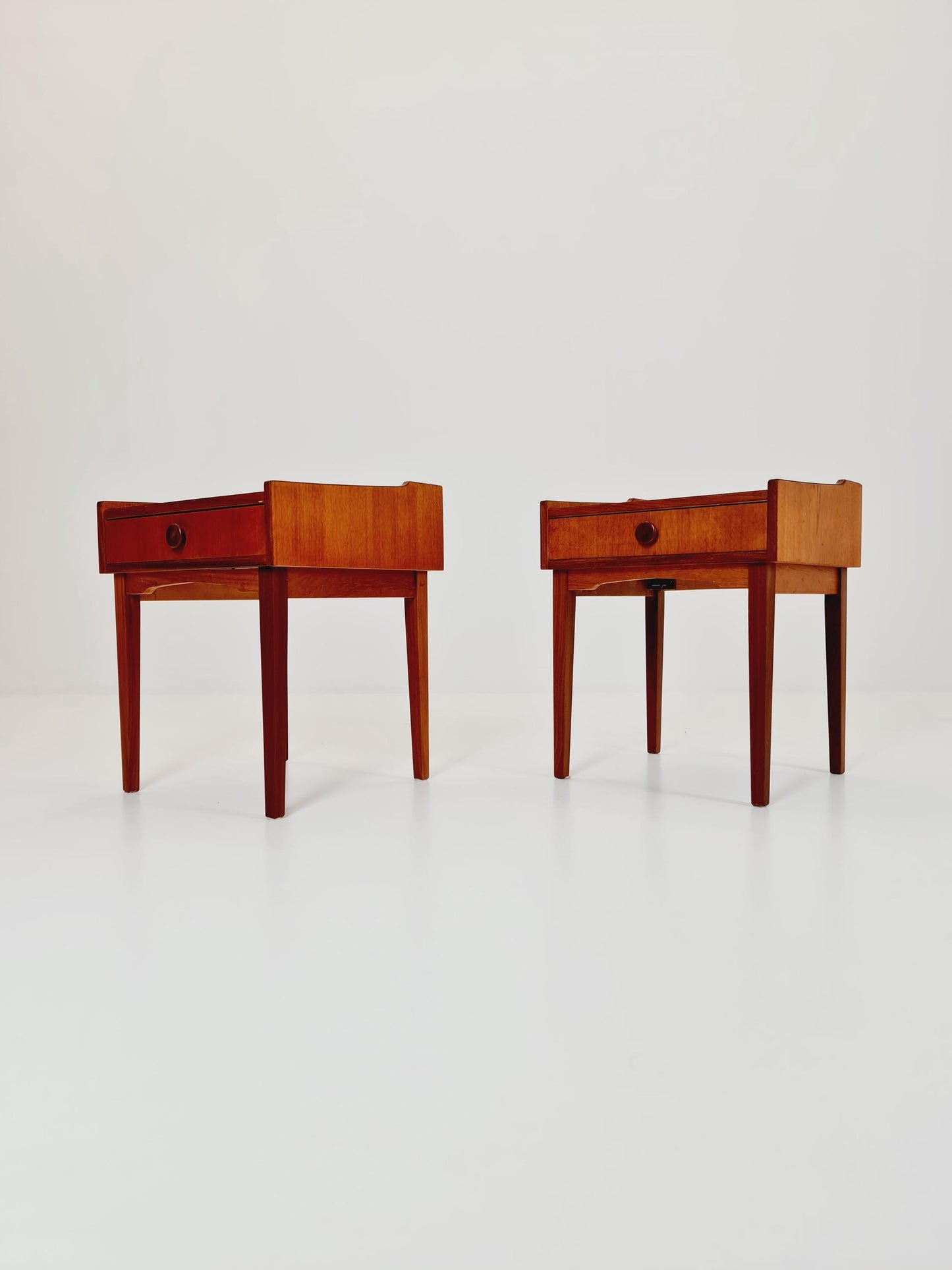 Rare Danish MidCentury teak nightstands / bedside tables, 1960s