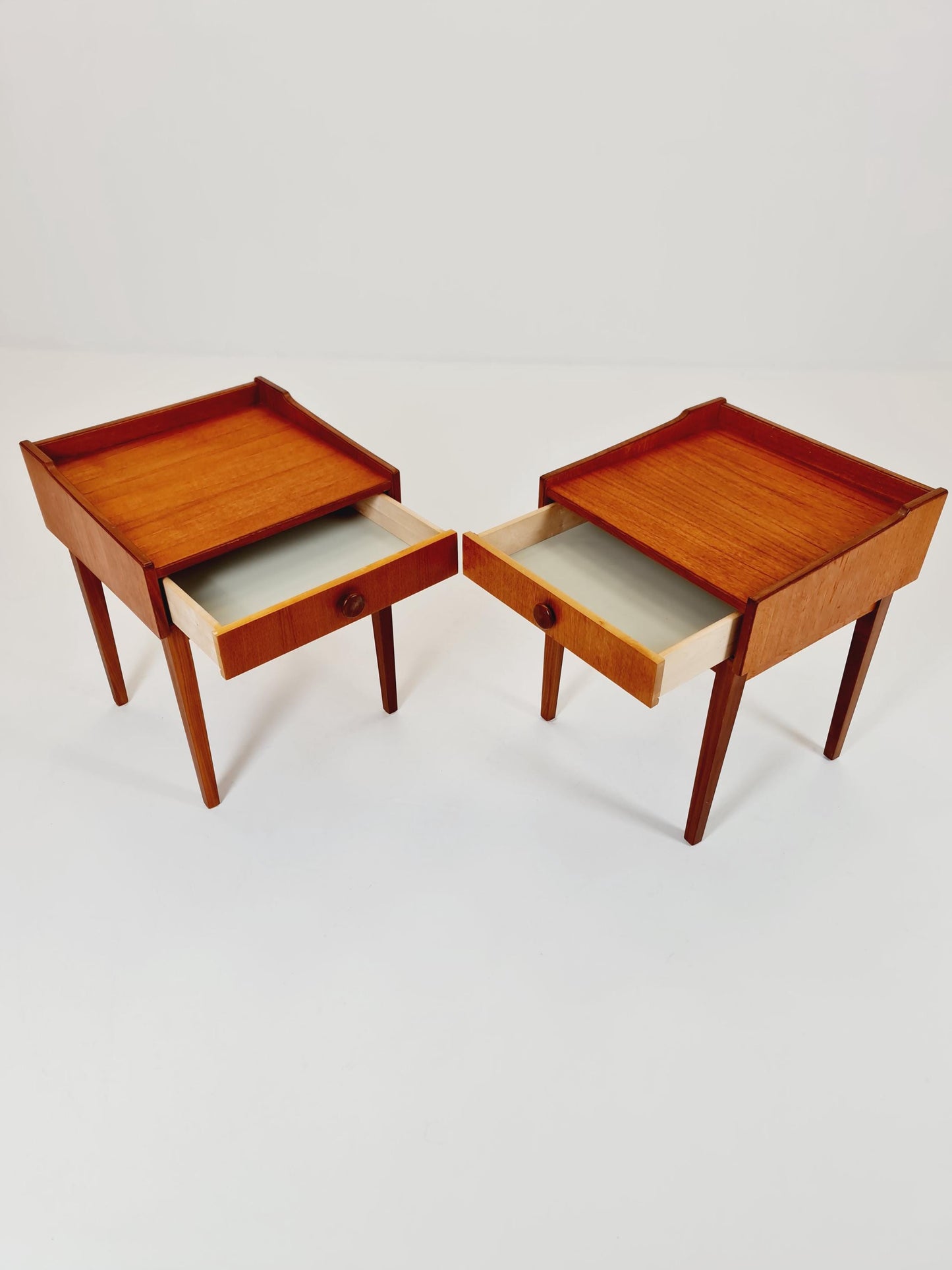 Rare Danish MidCentury teak nightstands / bedside tables, 1960s
