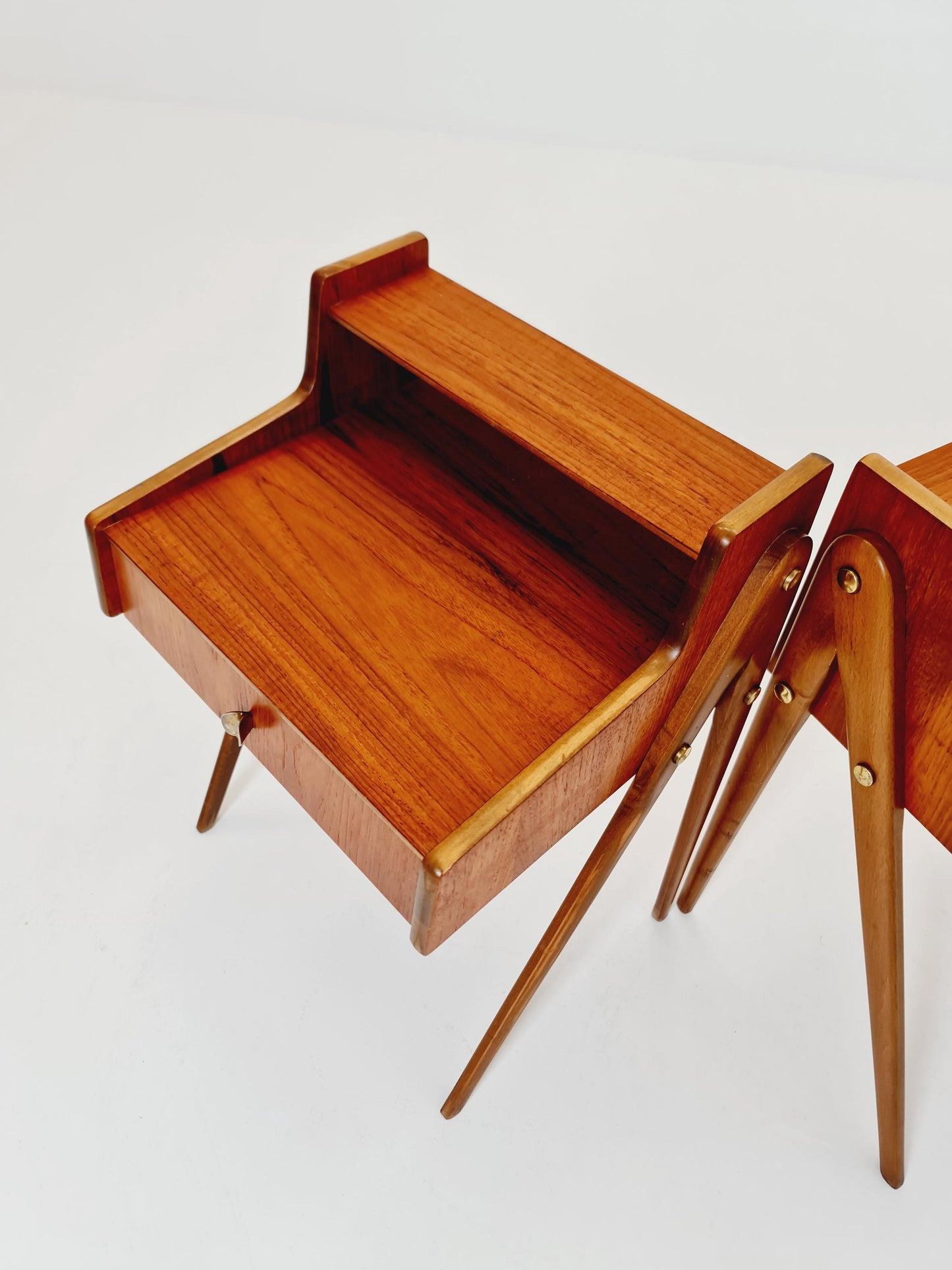 Mid century Danish teak side tables/ Bedside tables/ Nightstands, Denmark, 1960s, set of 2