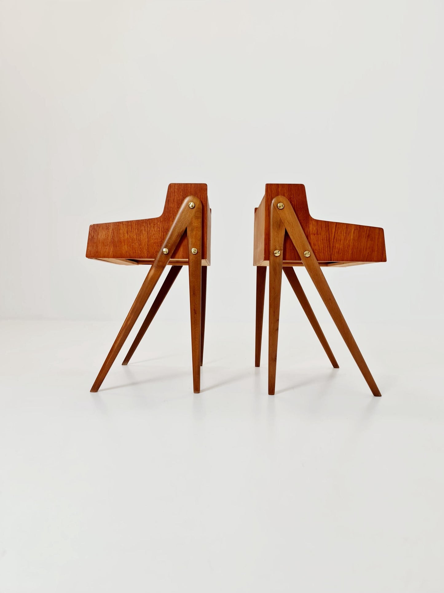 Mid century Danish teak side tables/ Bedside tables/ Nightstands, Denmark, 1960s, set of 2