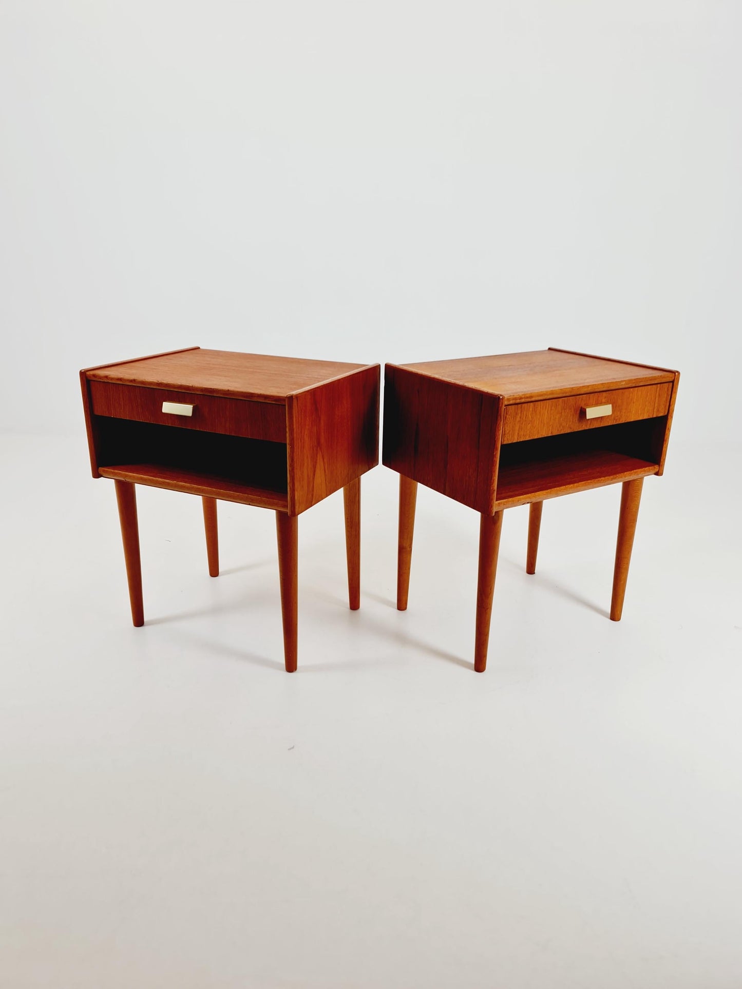 Mid century Danish teak side tables/ Bedside tables/ Nightstands, Denmark, 1960s, set of 2
