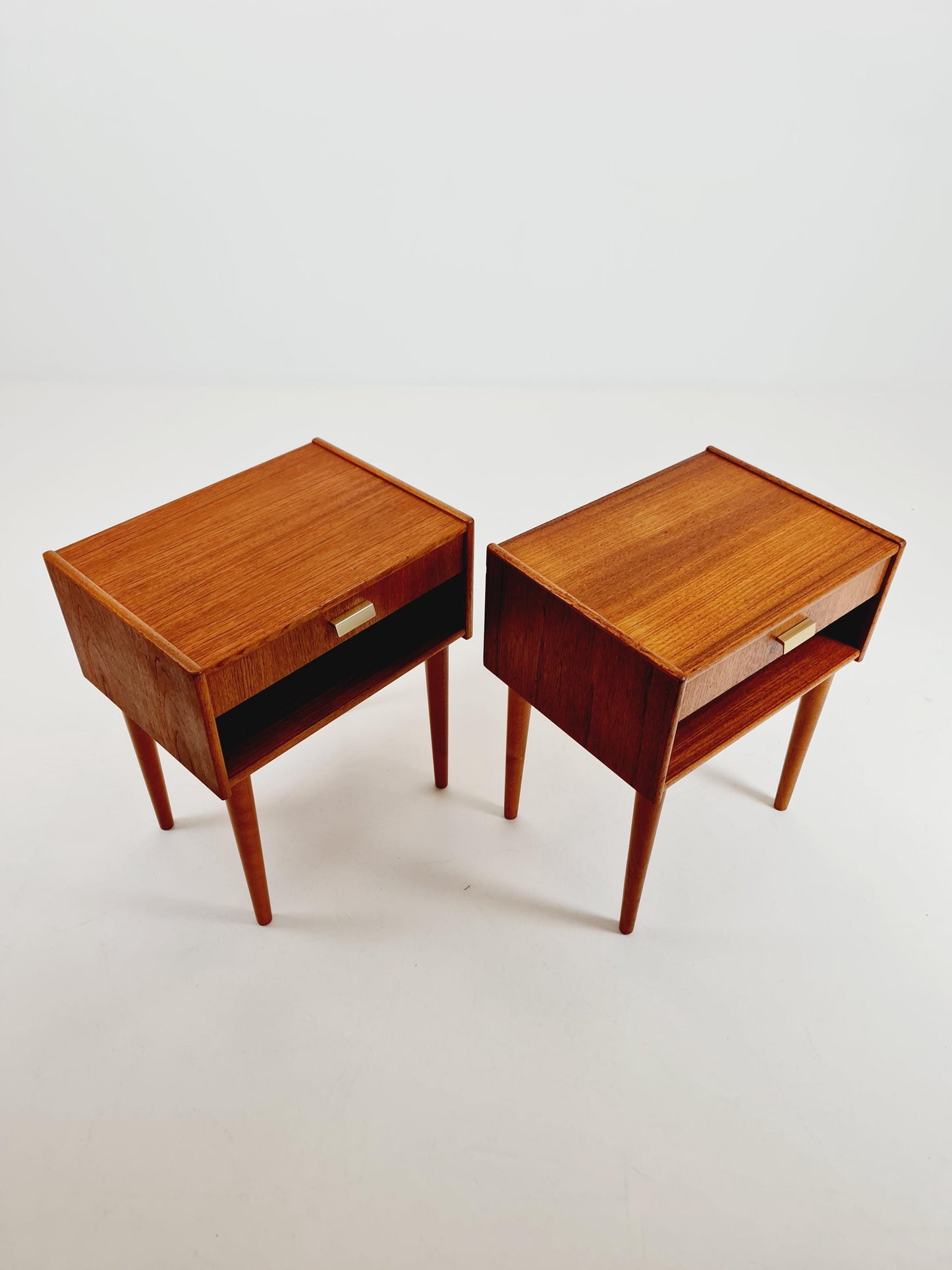 Mid century Danish teak side tables/ Bedside tables/ Nightstands, Denmark, 1960s, set of 2