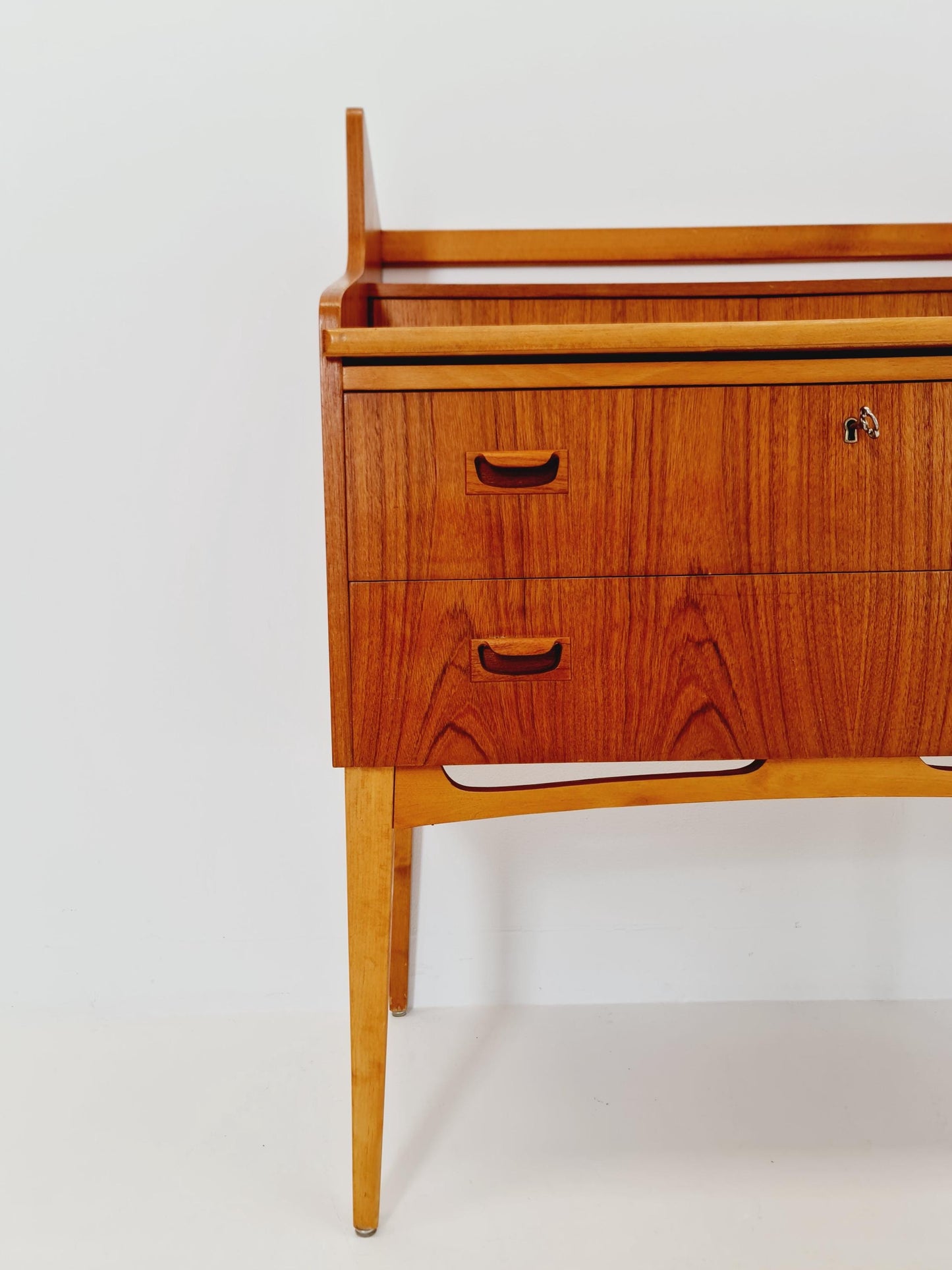 Midcentury Danish vintage teak secretary, vanity /Make up table By Arne Wahl Iversen, 1960s