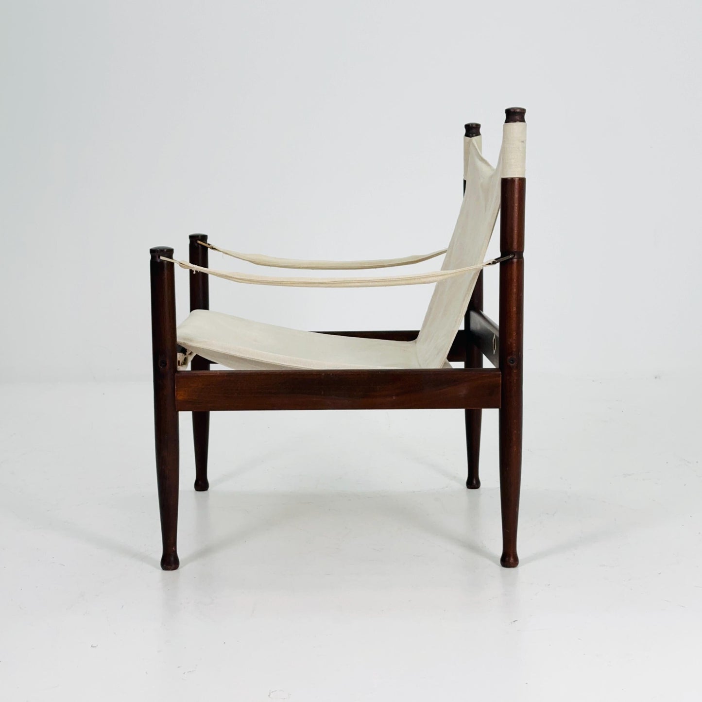 Mid century Danish Canvas Safari Chair by Erik Wørts for Niels Eilersen, 1960s Denmark