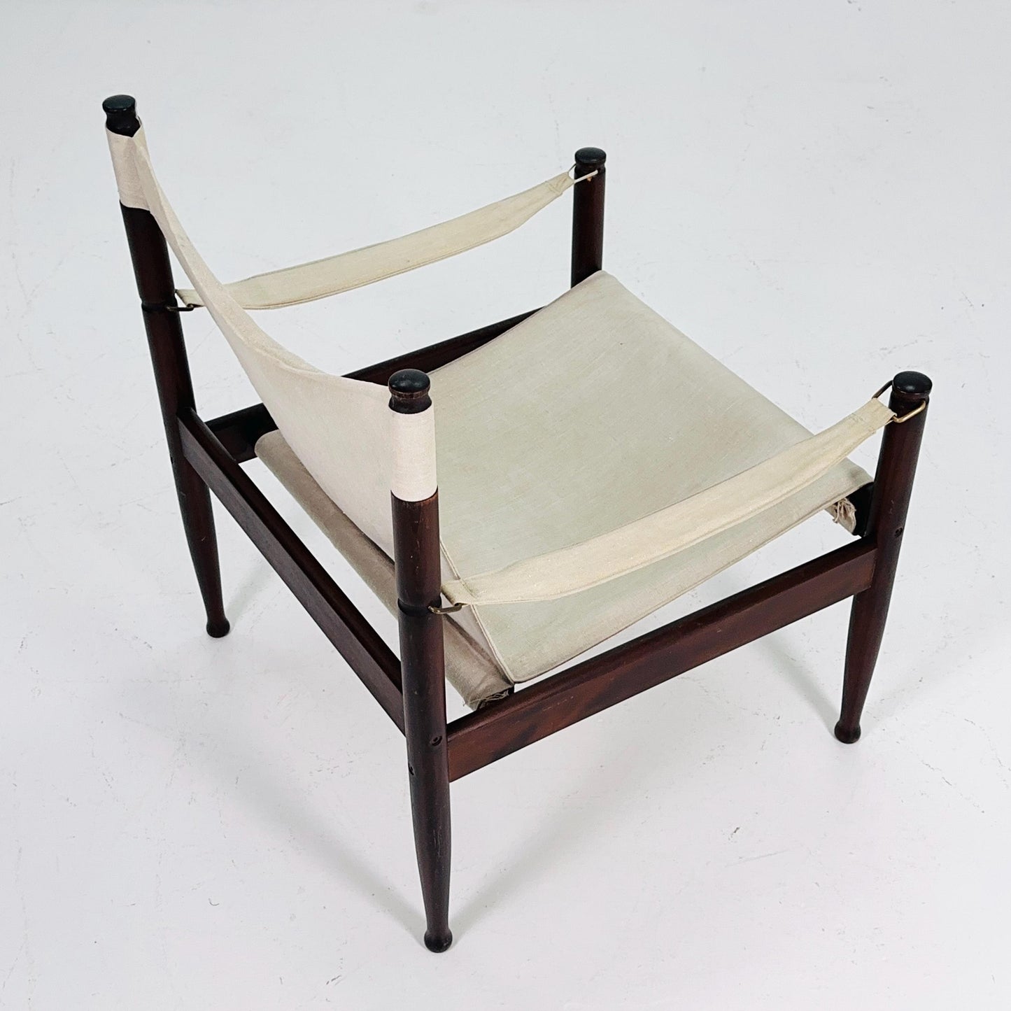 Mid century Danish Canvas Safari Chair by Erik Wørts for Niels Eilersen, 1960s Denmark