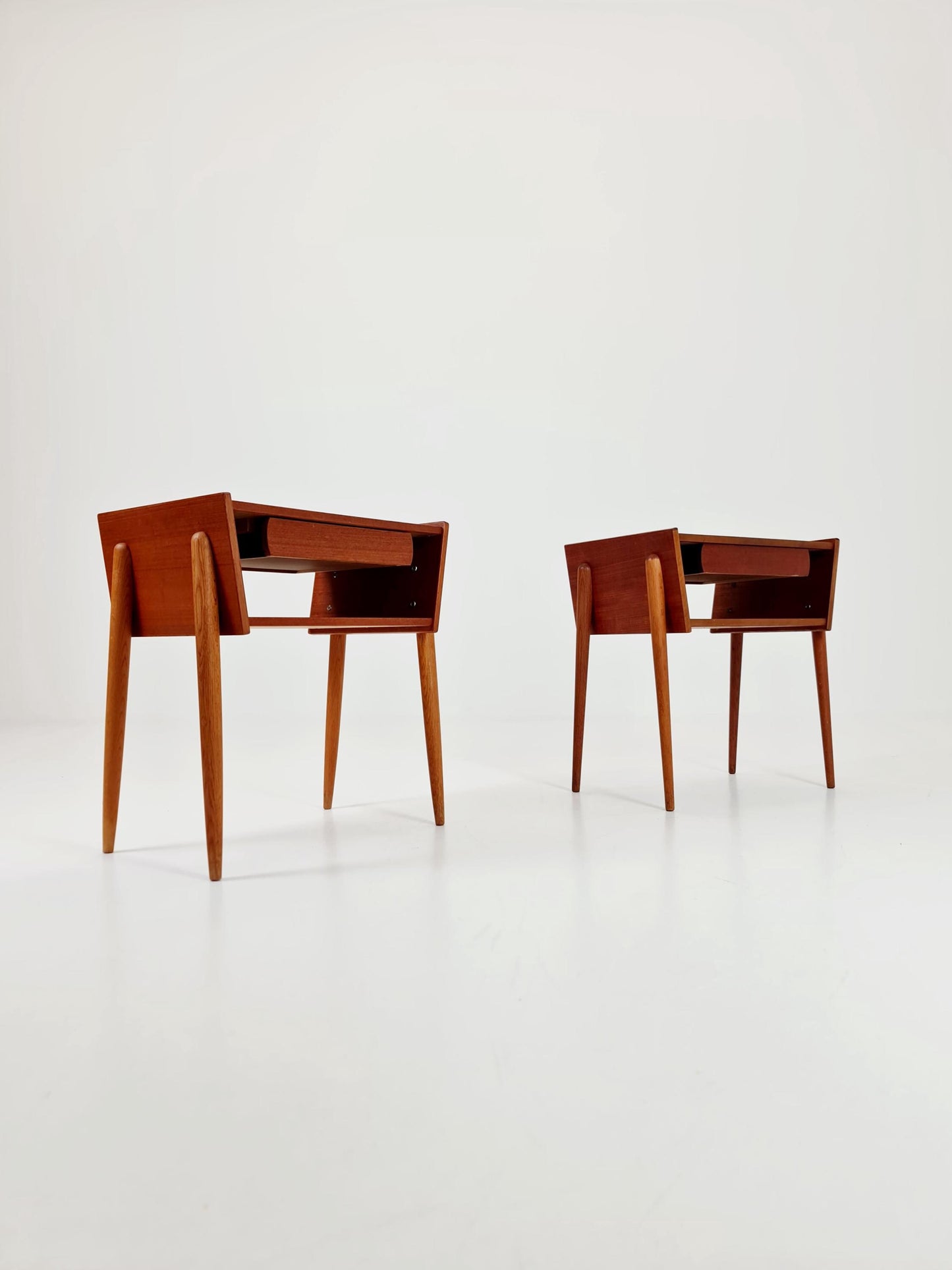 Pair of Midcentury Danish teak vintage Side table/ Bedside table/ Night stand, 1960s