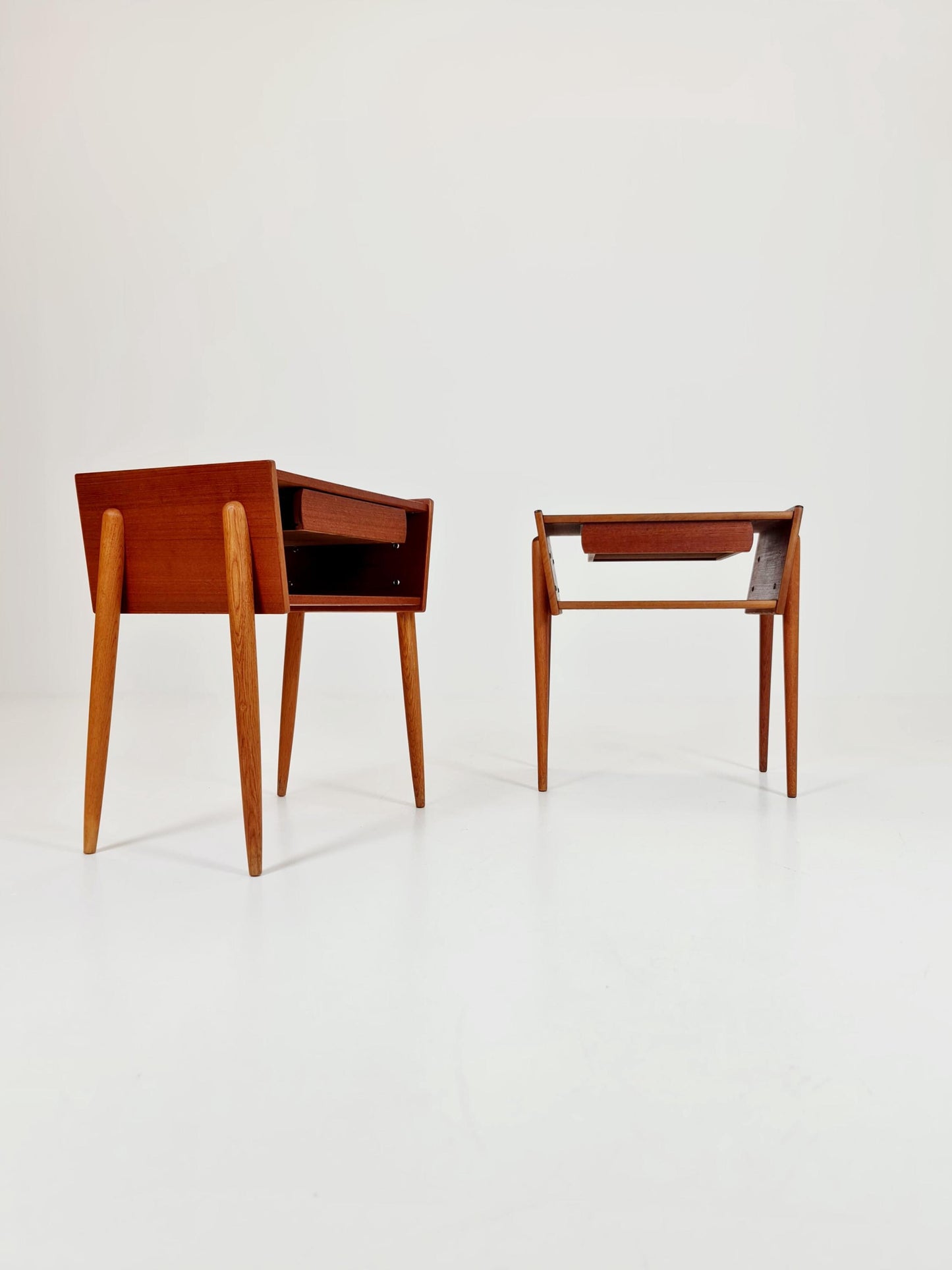 Pair of Midcentury Danish teak vintage Side table/ Bedside table/ Night stand, 1960s