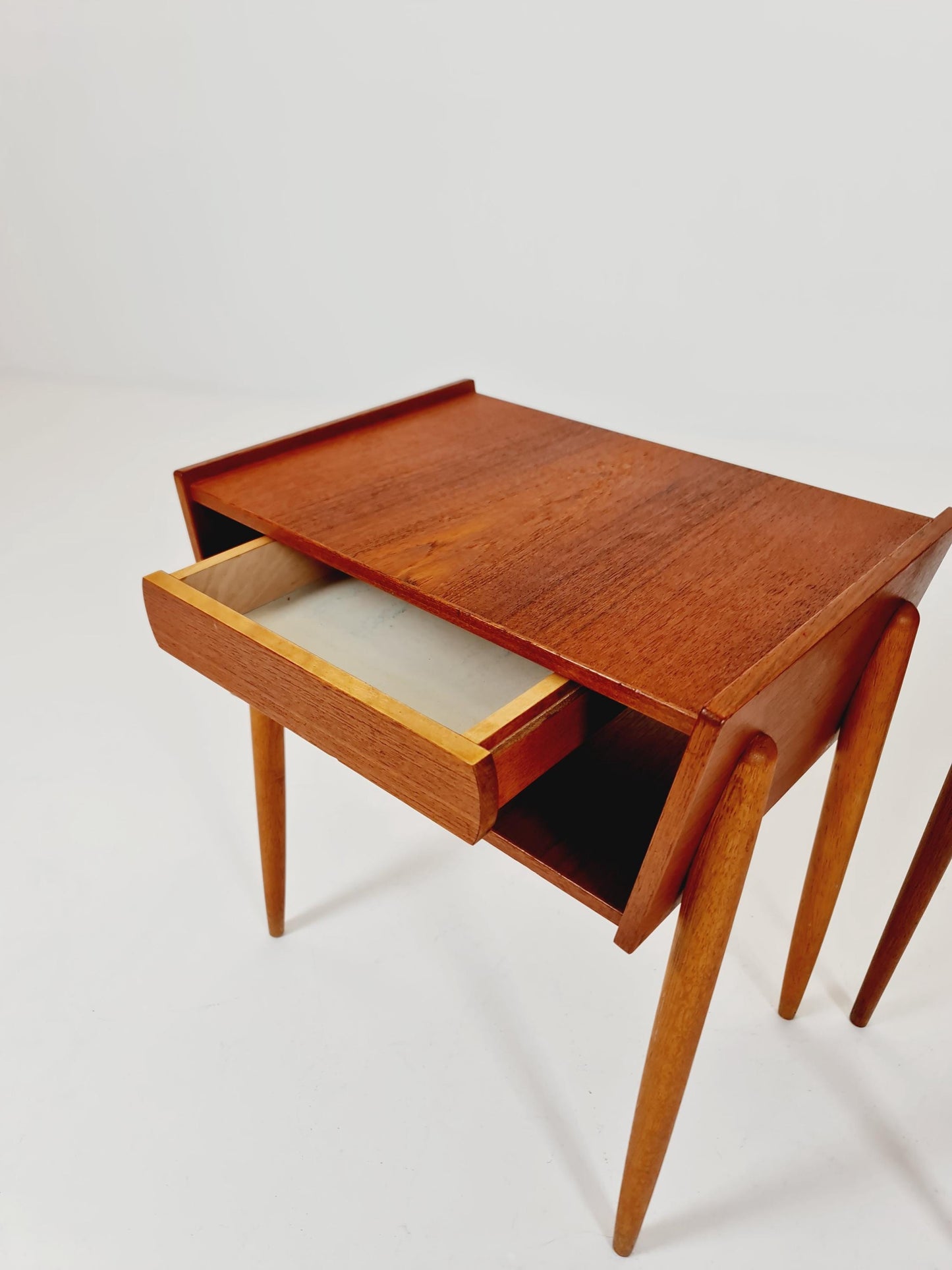 Pair of Midcentury Danish teak vintage Side table/ Bedside table/ Night stand, 1960s