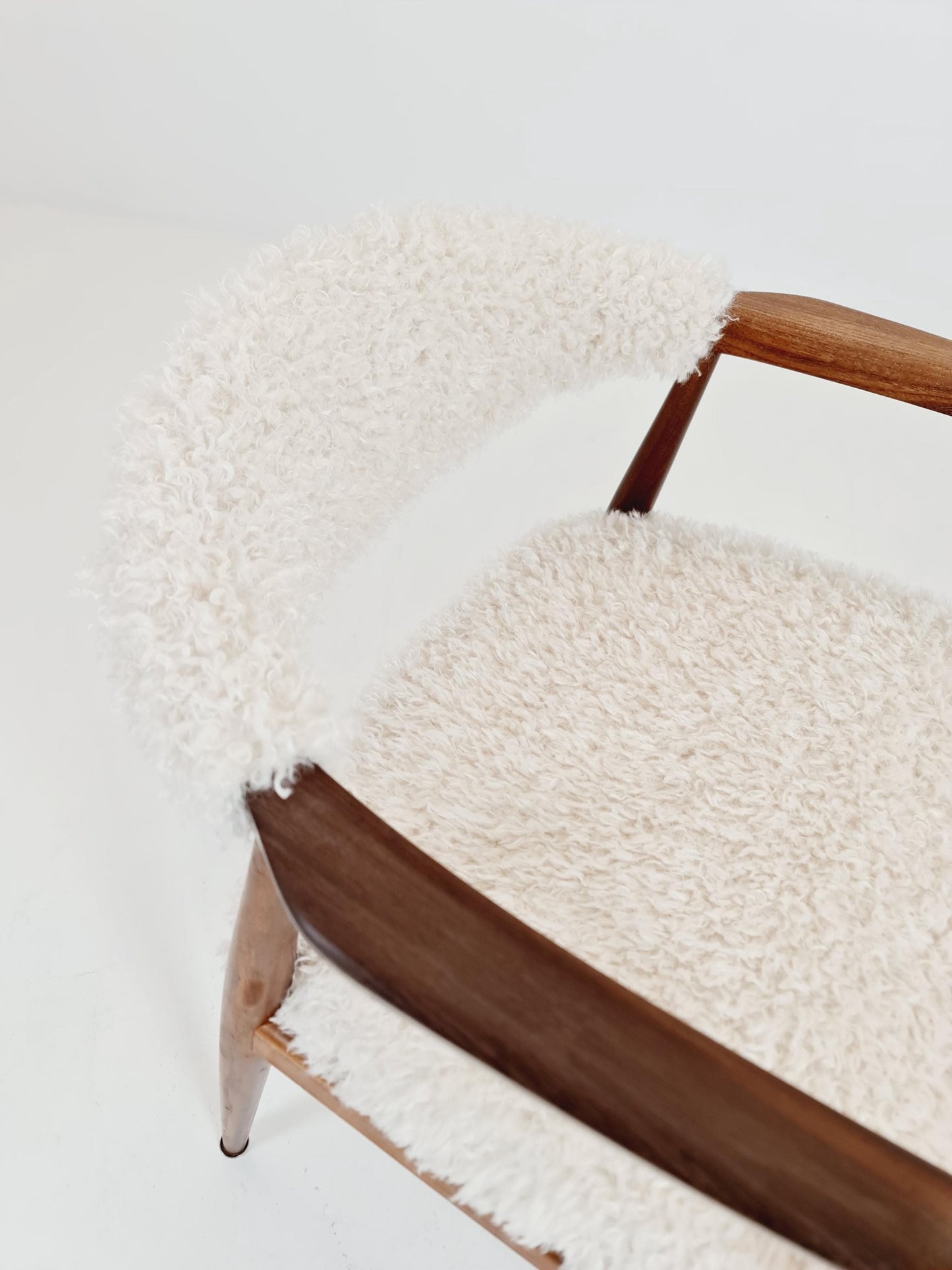 Mid Century German teak with Teddy Farbic chair by casala , 1960s