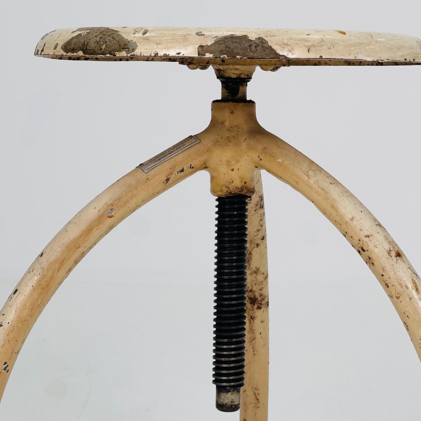 Mid-Century Industrial Adjustable Screw Stool by Ludwig Dellmuth for Chirurg — Germany, 1960s