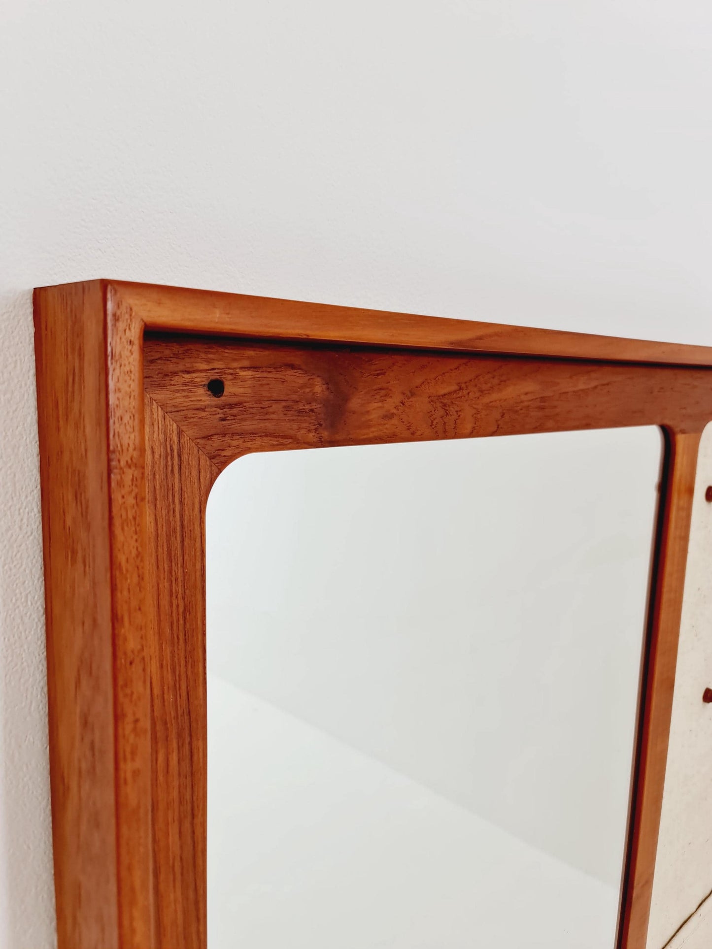 Teak Danish mid-century Modern wall-mounted / Wardrobe mirror By Aksel Kjersgaard , NR 600 , 1960s