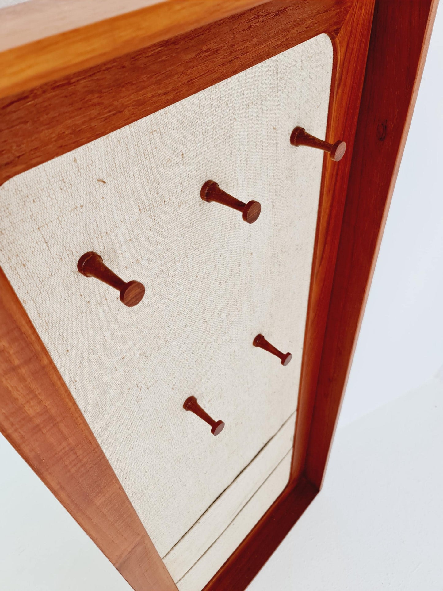 Teak Danish mid-century Modern wall-mounted / Wardrobe mirror By Aksel Kjersgaard , NR 600 , 1960s