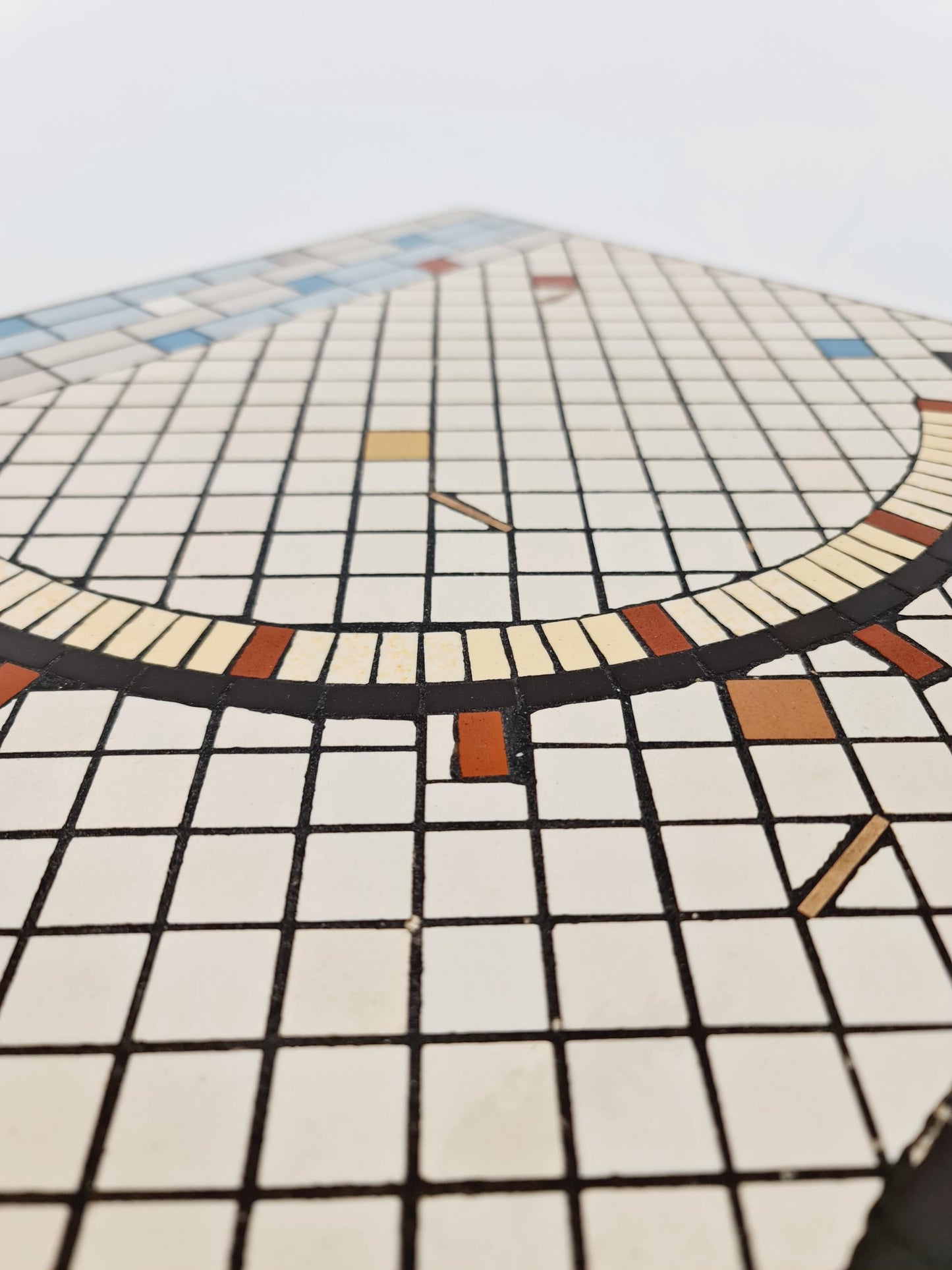 Unique mosaic & solid brass coffee table, 1950s